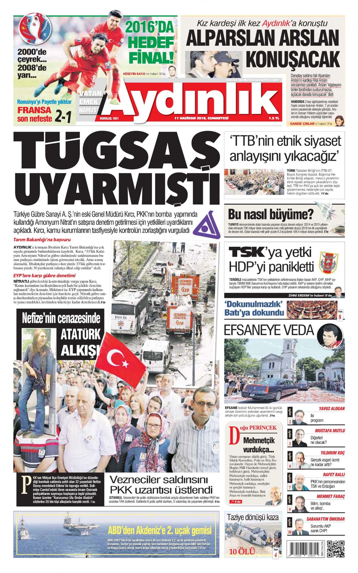 11 Haziran 2016 gazete manşetleri - 727