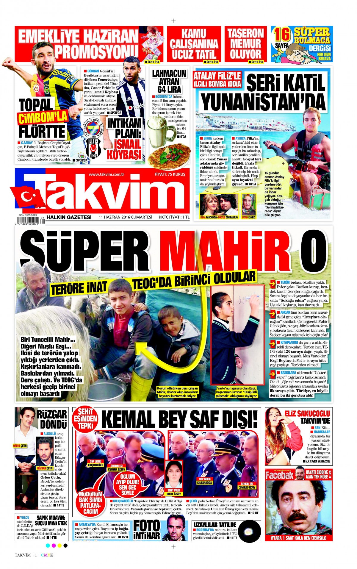 11 Haziran 2016 gazete manşetleri - 690