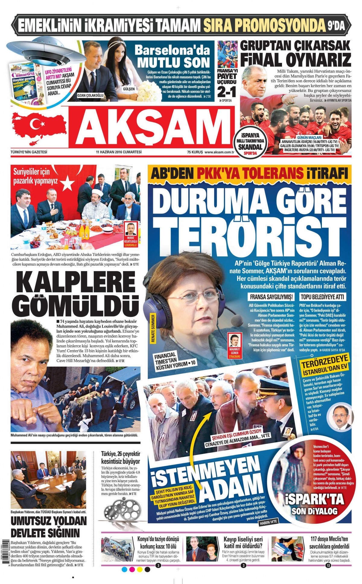 11 Haziran 2016 gazete manşetleri - 875