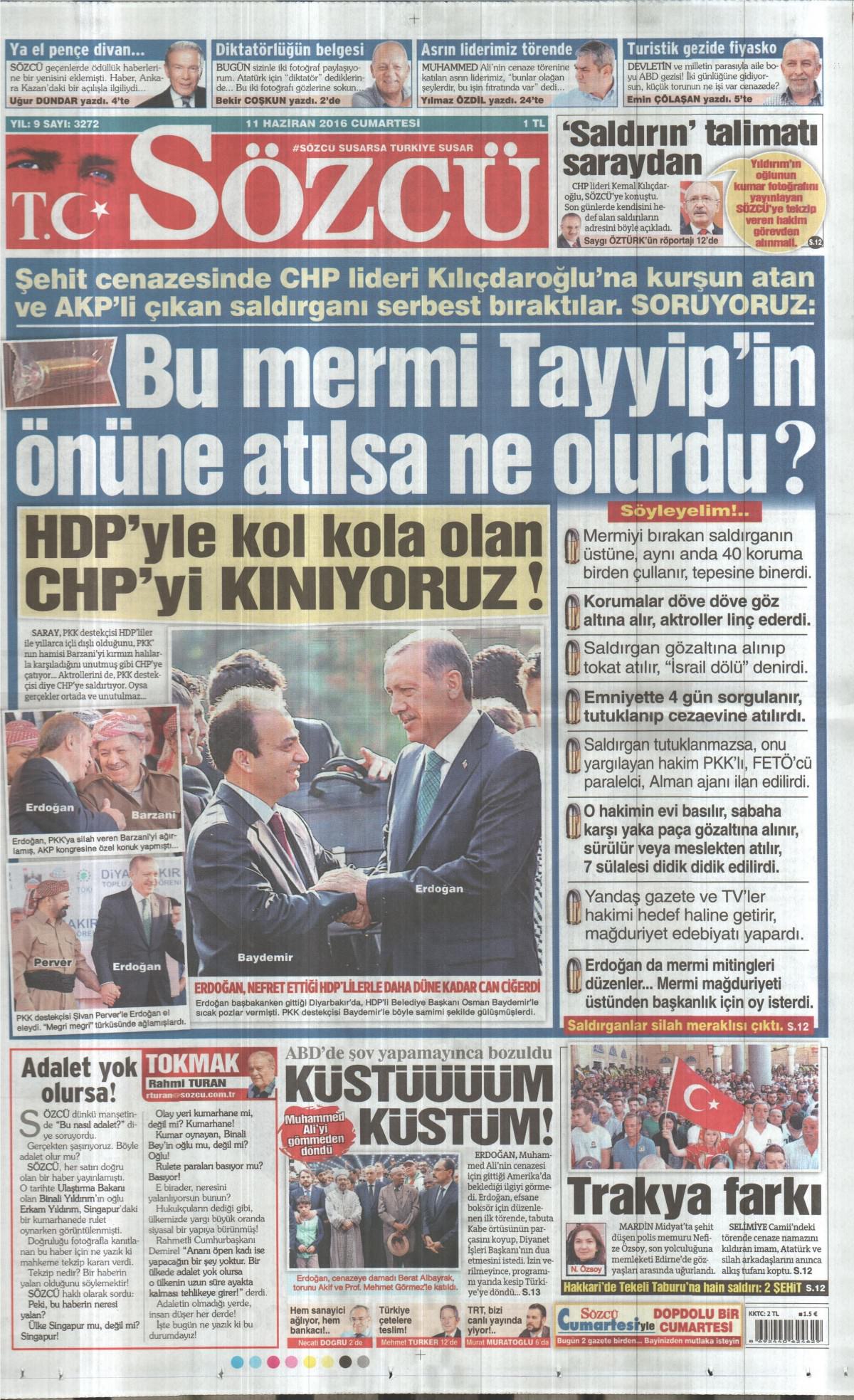 11 Haziran 2016 gazete manşetleri - 570