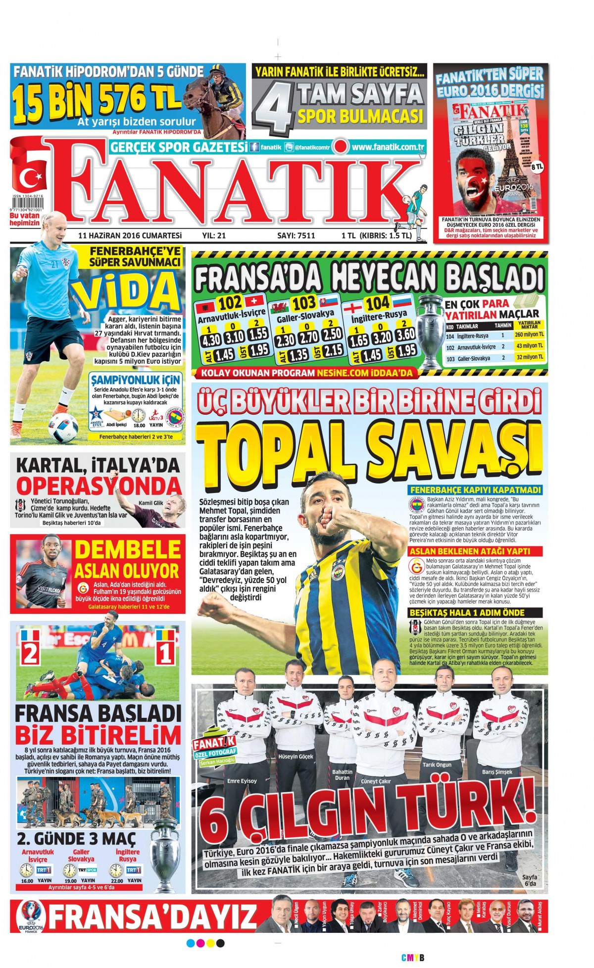 11 Haziran 2016 gazete manşetleri - 773