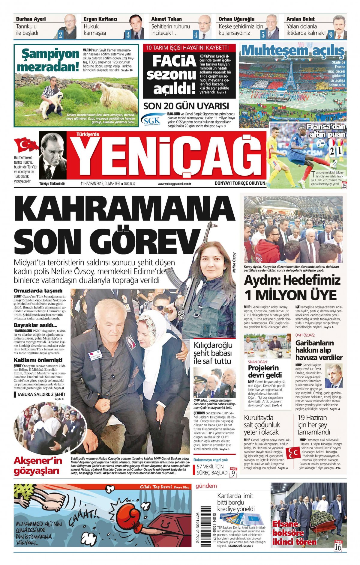 11 Haziran 2016 gazete manşetleri - 517