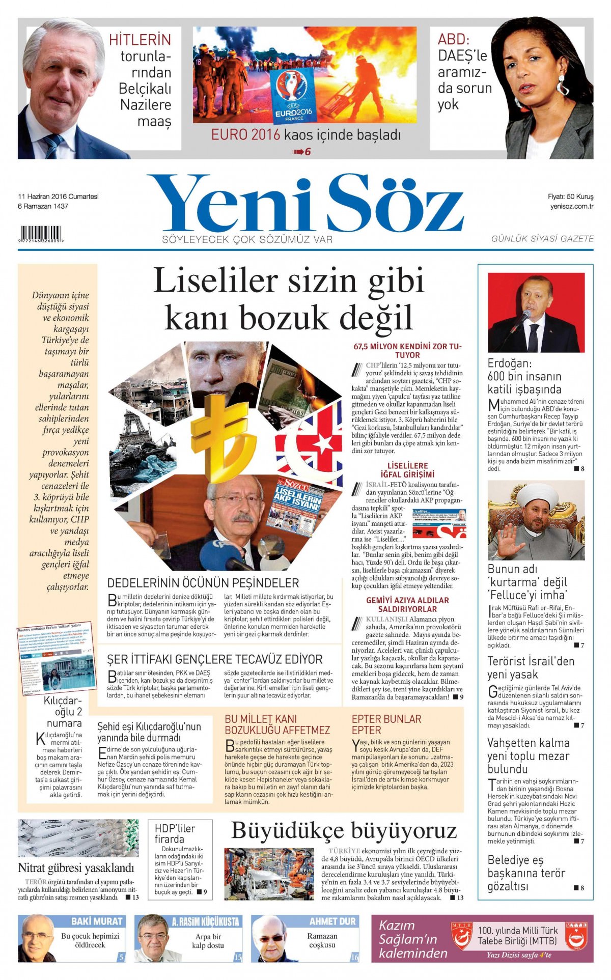 11 Haziran 2016 gazete manşetleri - 773