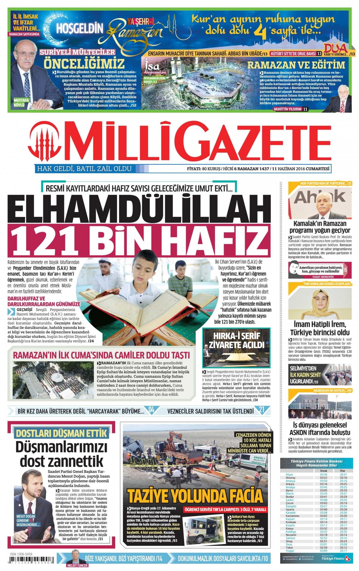 11 Haziran 2016 gazete manşetleri - 929