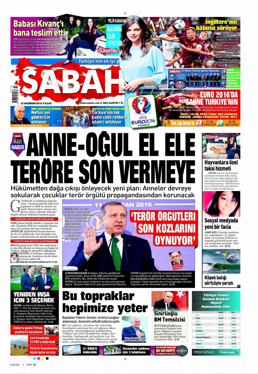 12 Haziran 2016 gazete manşetleri - 831