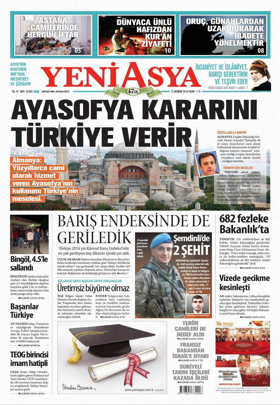 12 Haziran 2016 gazete manşetleri - 681