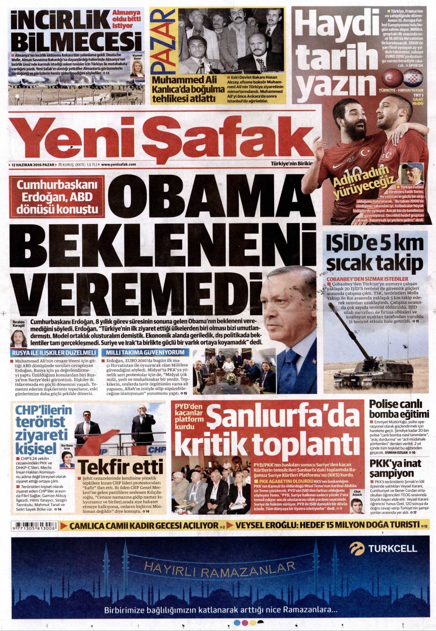 12 Haziran 2016 gazete manşetleri - 904