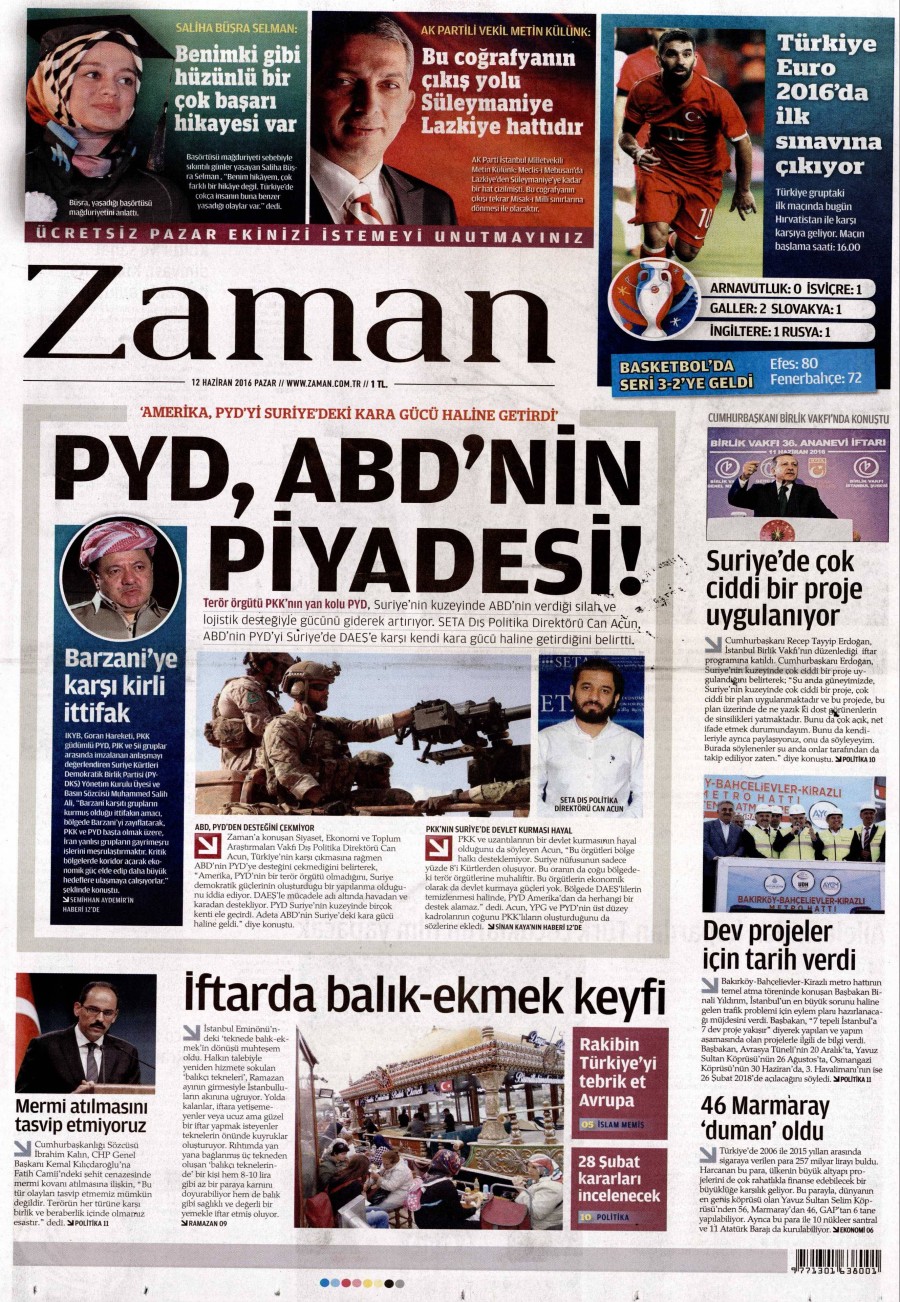 12 Haziran 2016 gazete manşetleri - 560