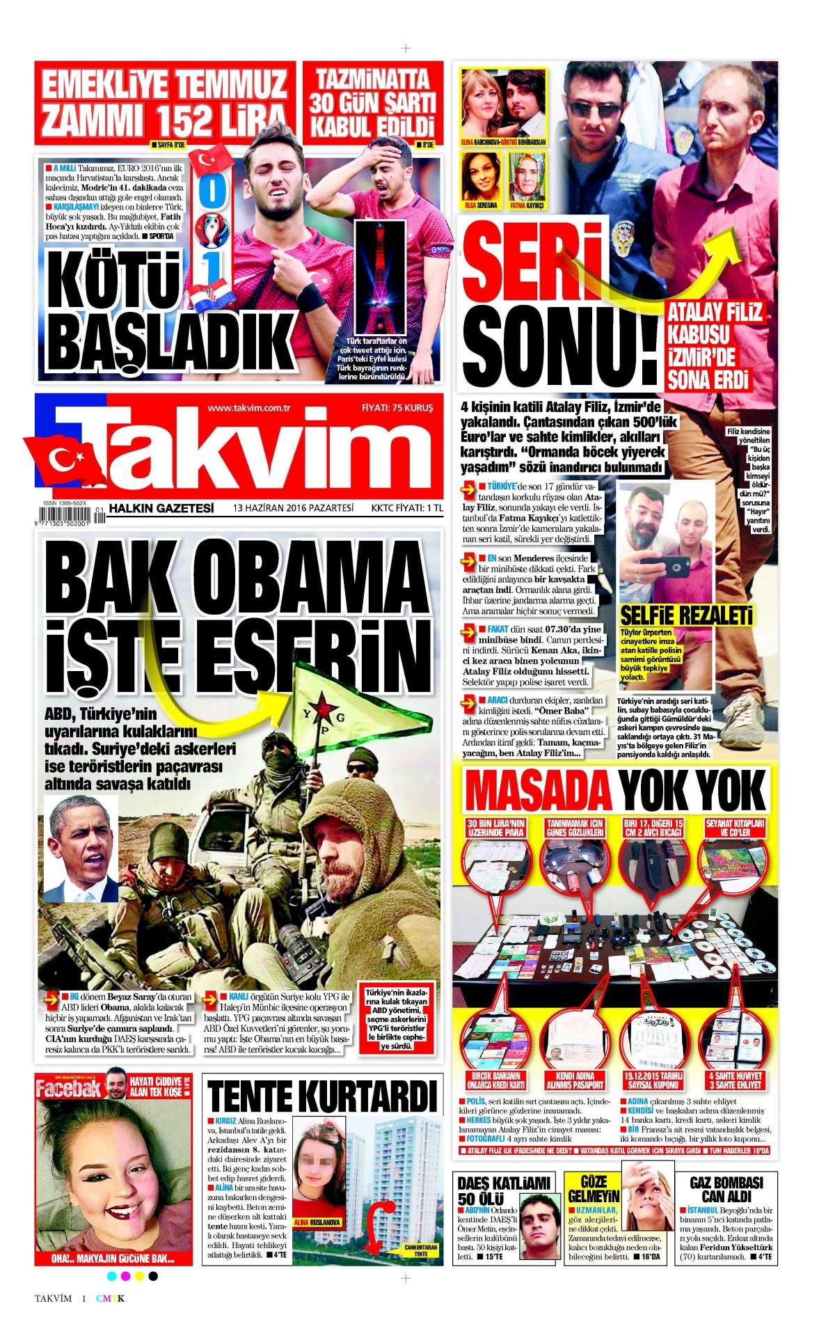 13 Haziran 2016 gazete manşetleri - 7