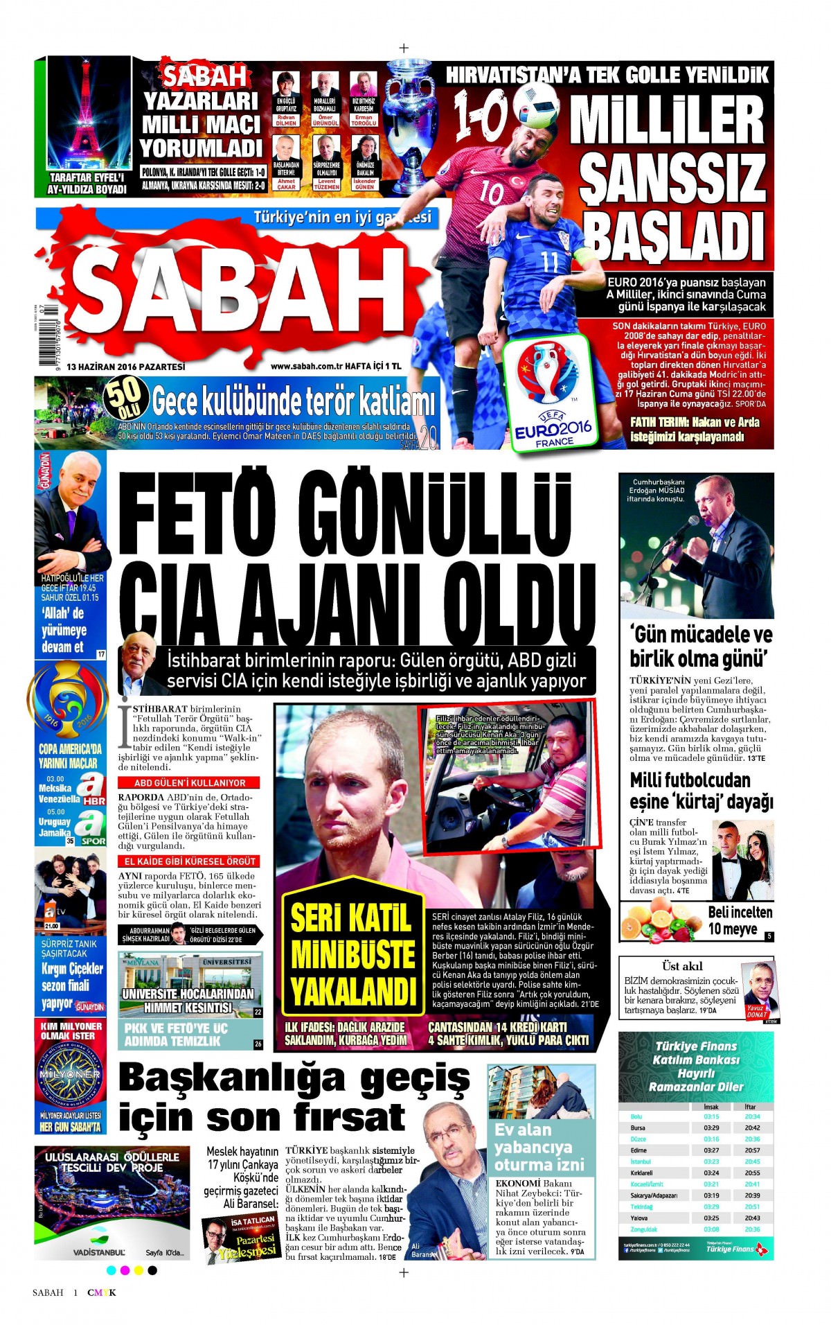 13 Haziran 2016 gazete manşetleri - 17