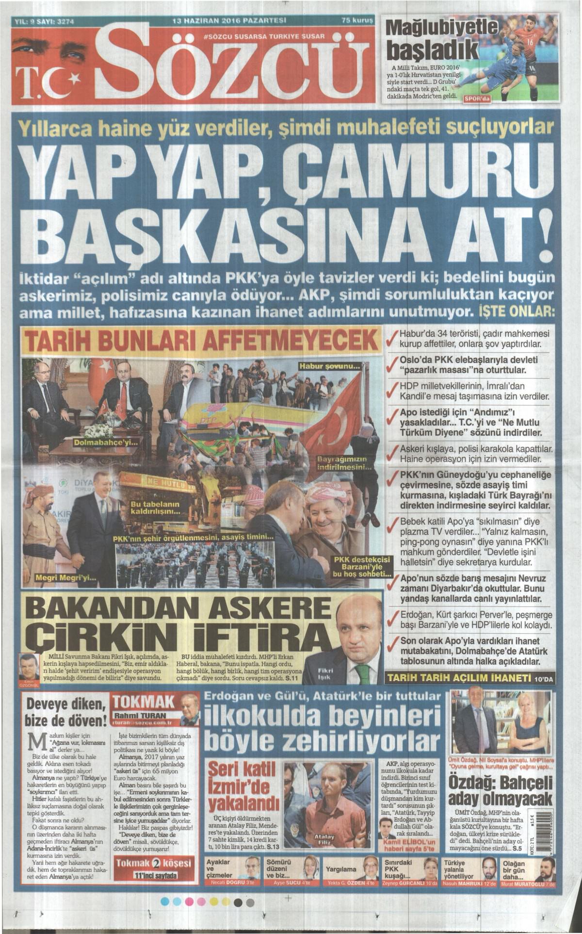 13 Haziran 2016 gazete manşetleri - 18