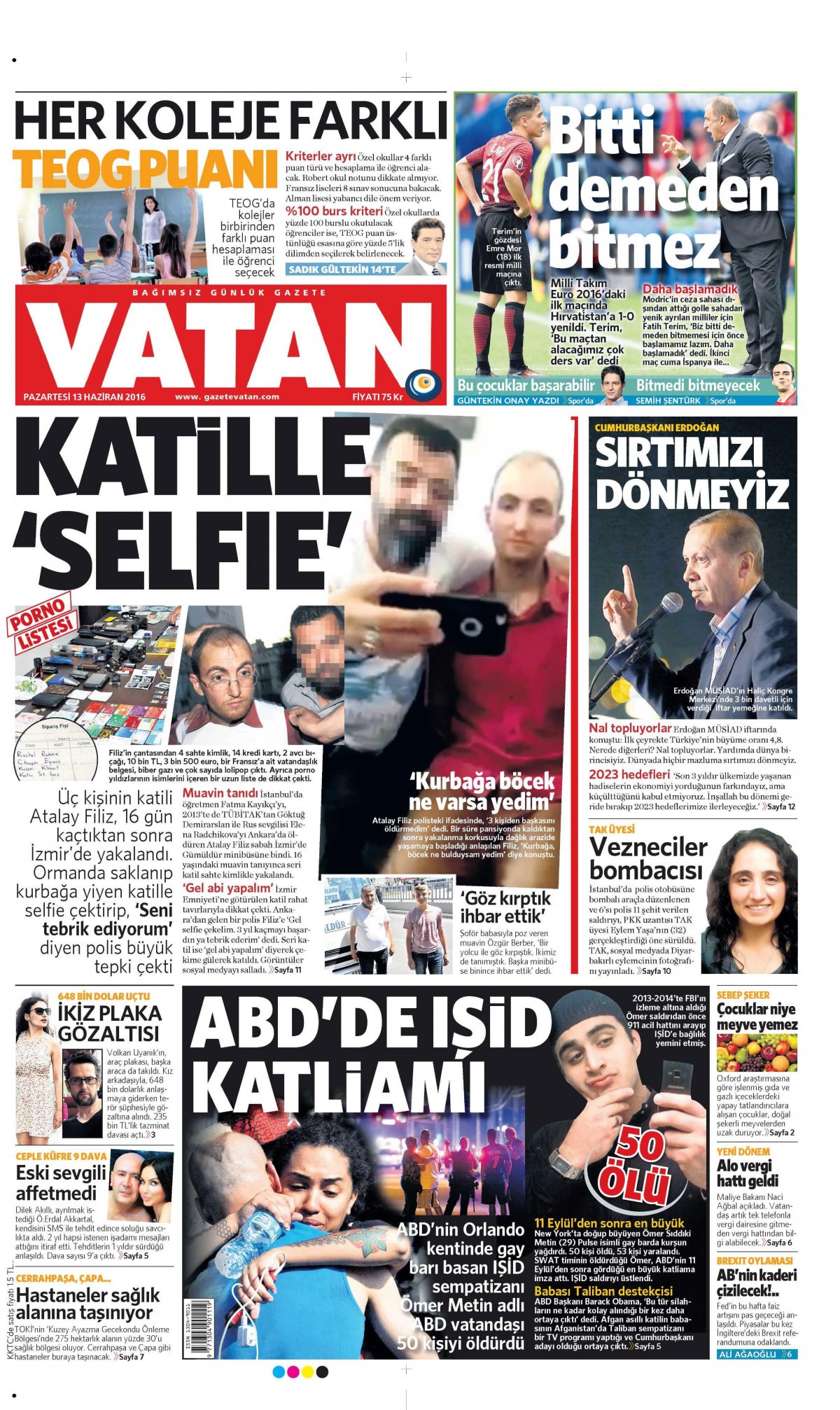 13 Haziran 2016 gazete manşetleri - 19