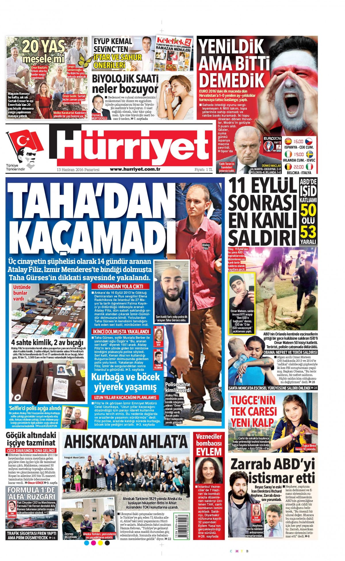 13 Haziran 2016 gazete manşetleri - 9