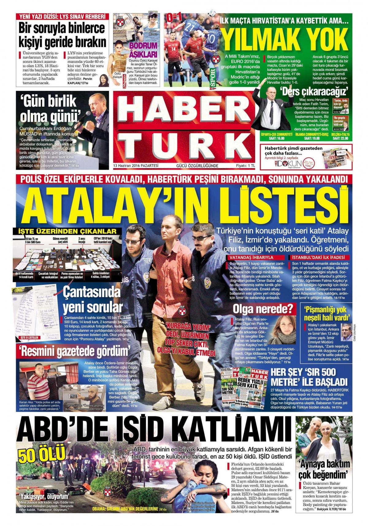 13 Haziran 2016 gazete manşetleri - 10