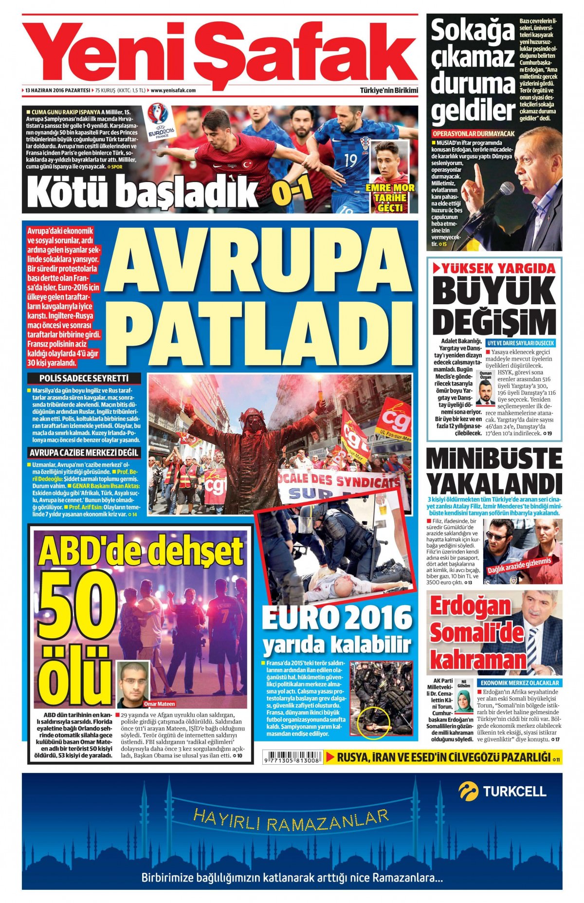 13 Haziran 2016 gazete manşetleri - 14