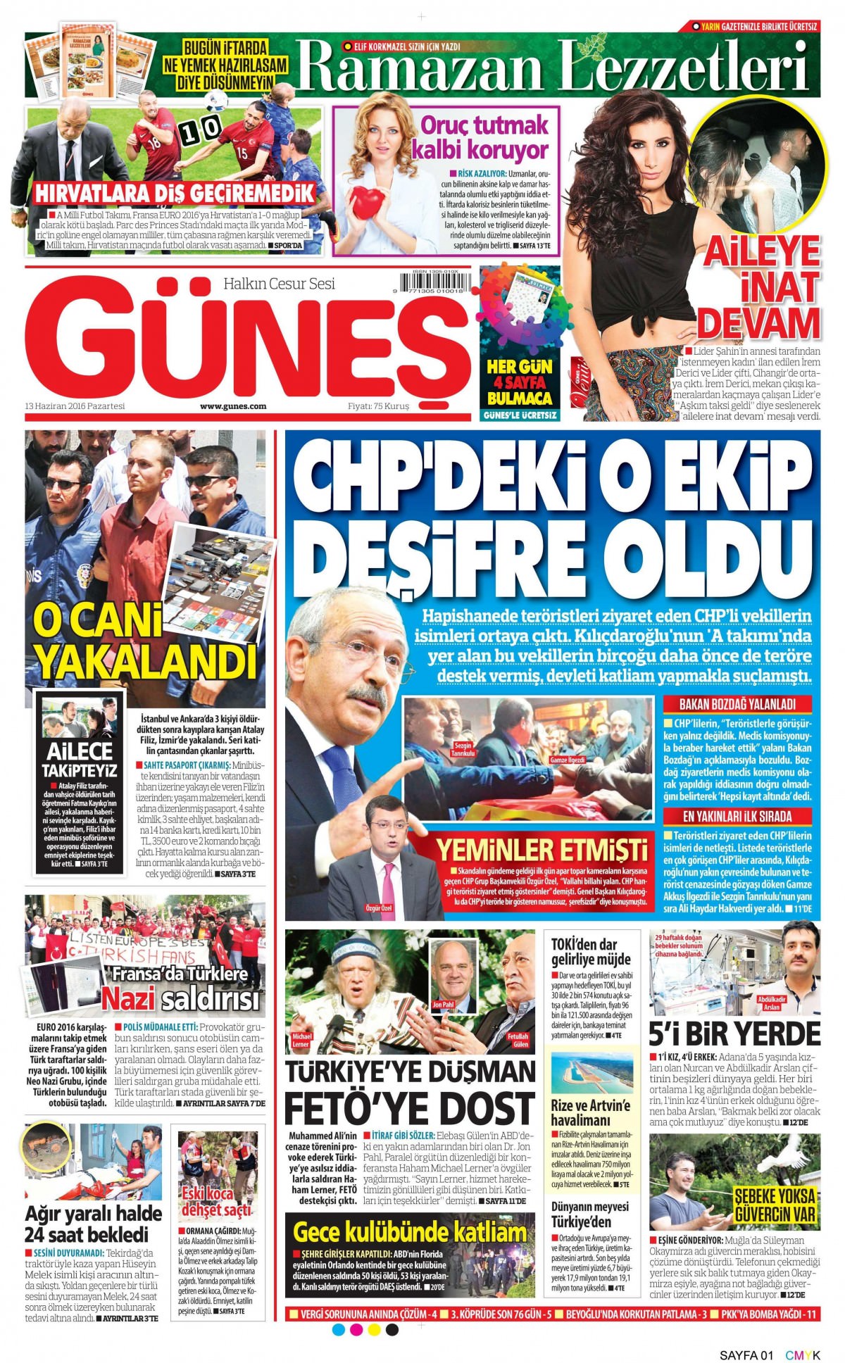 13 Haziran 2016 gazete manşetleri - 4