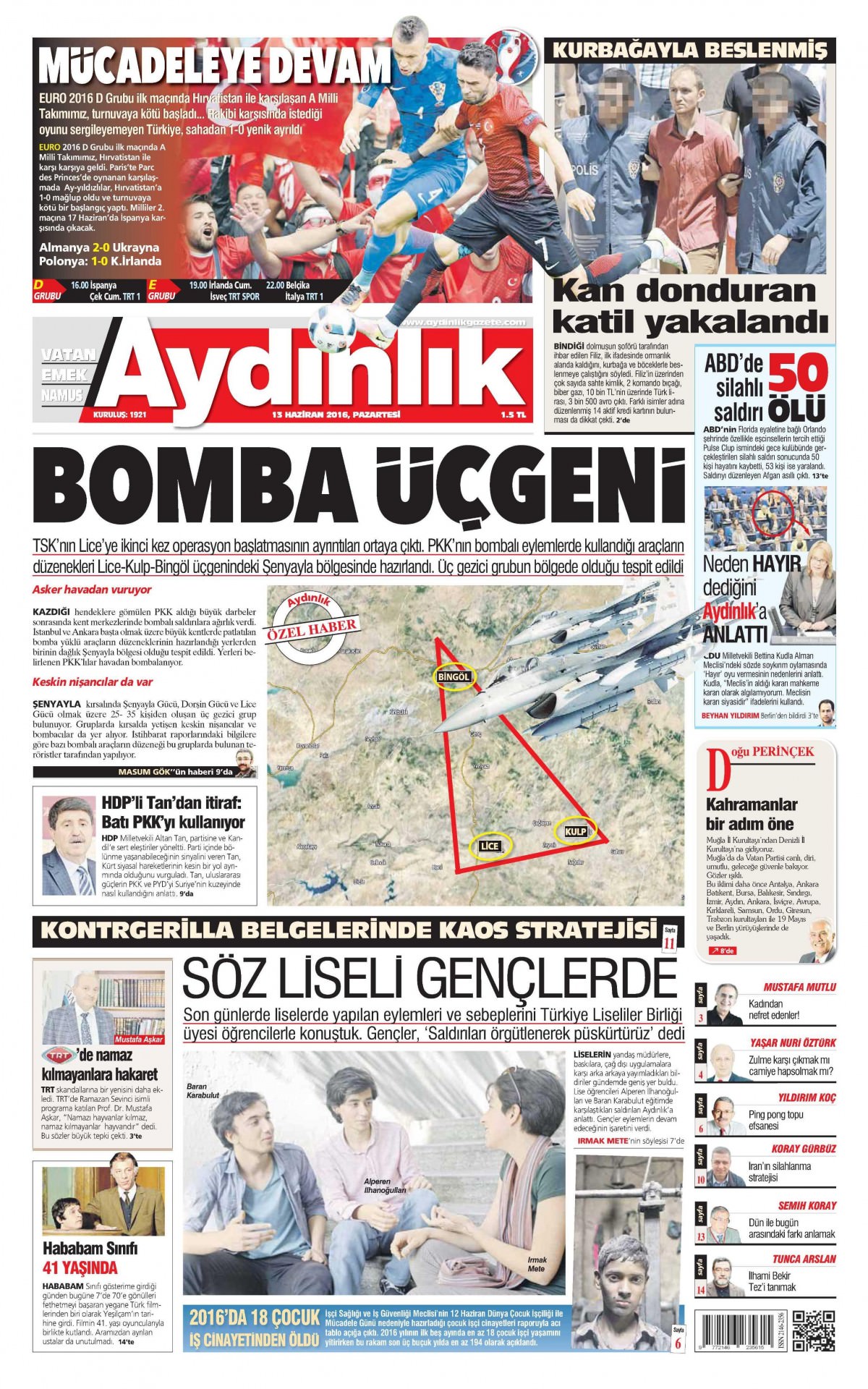 13 Haziran 2016 gazete manşetleri - 11