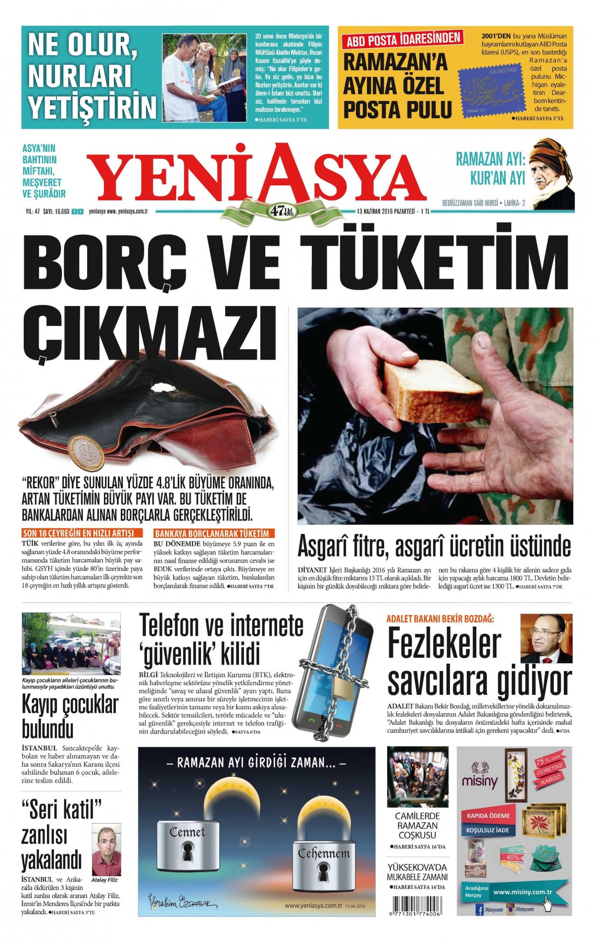 13 Haziran 2016 gazete manşetleri - 20