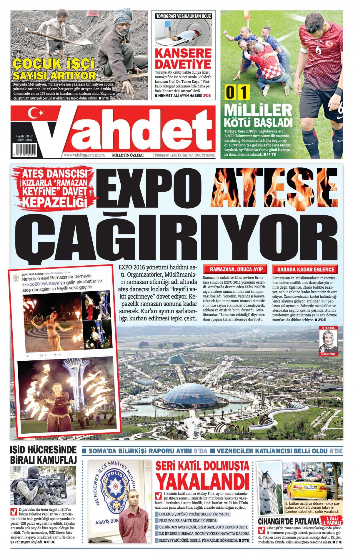 13 Haziran 2016 gazete manşetleri - 16