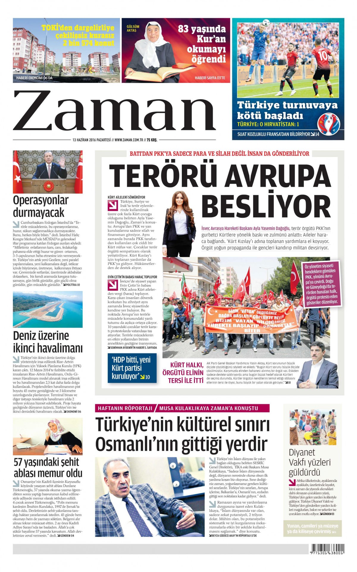 13 Haziran 2016 gazete manşetleri - 22