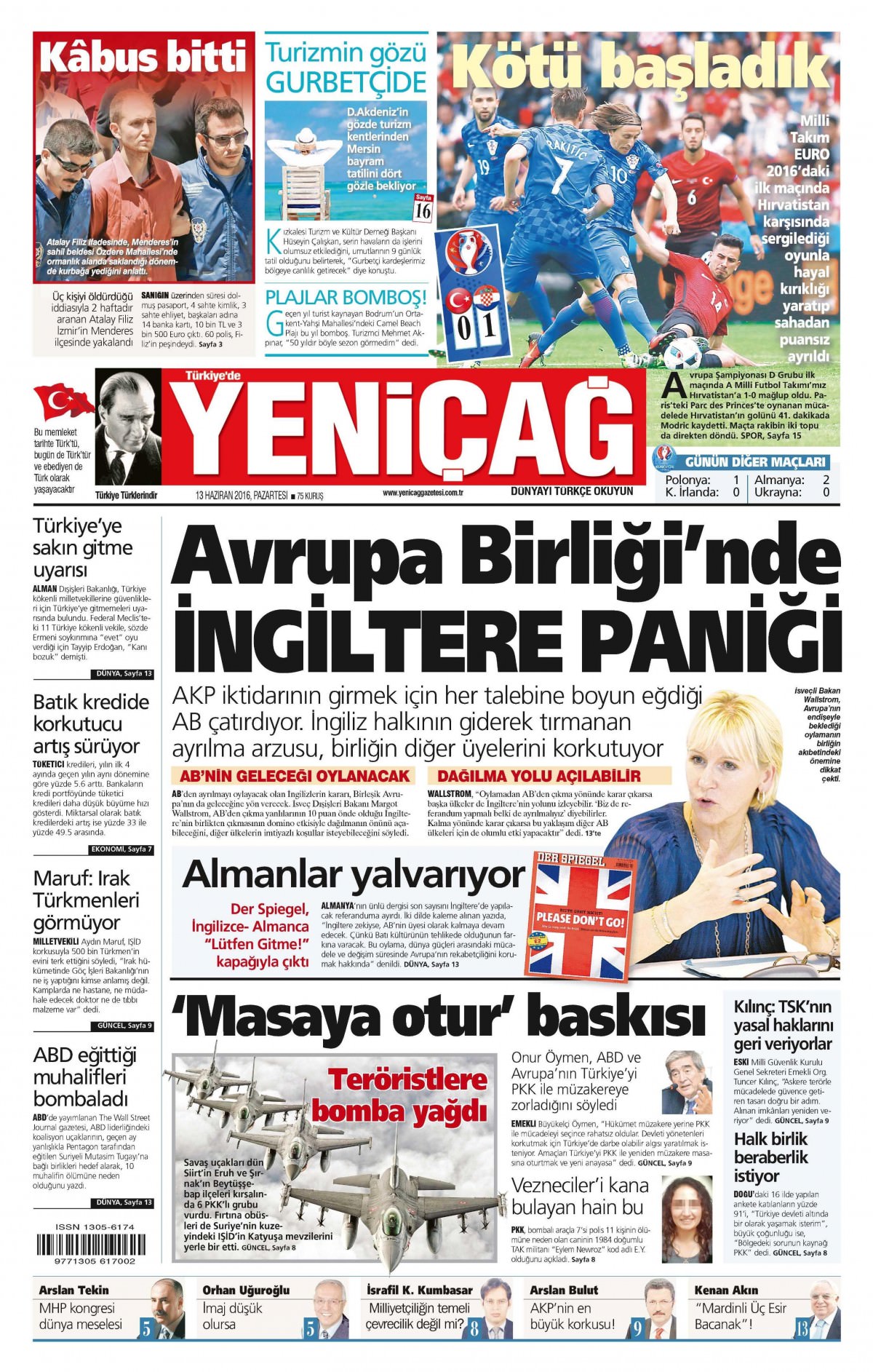 13 Haziran 2016 gazete manşetleri - 26