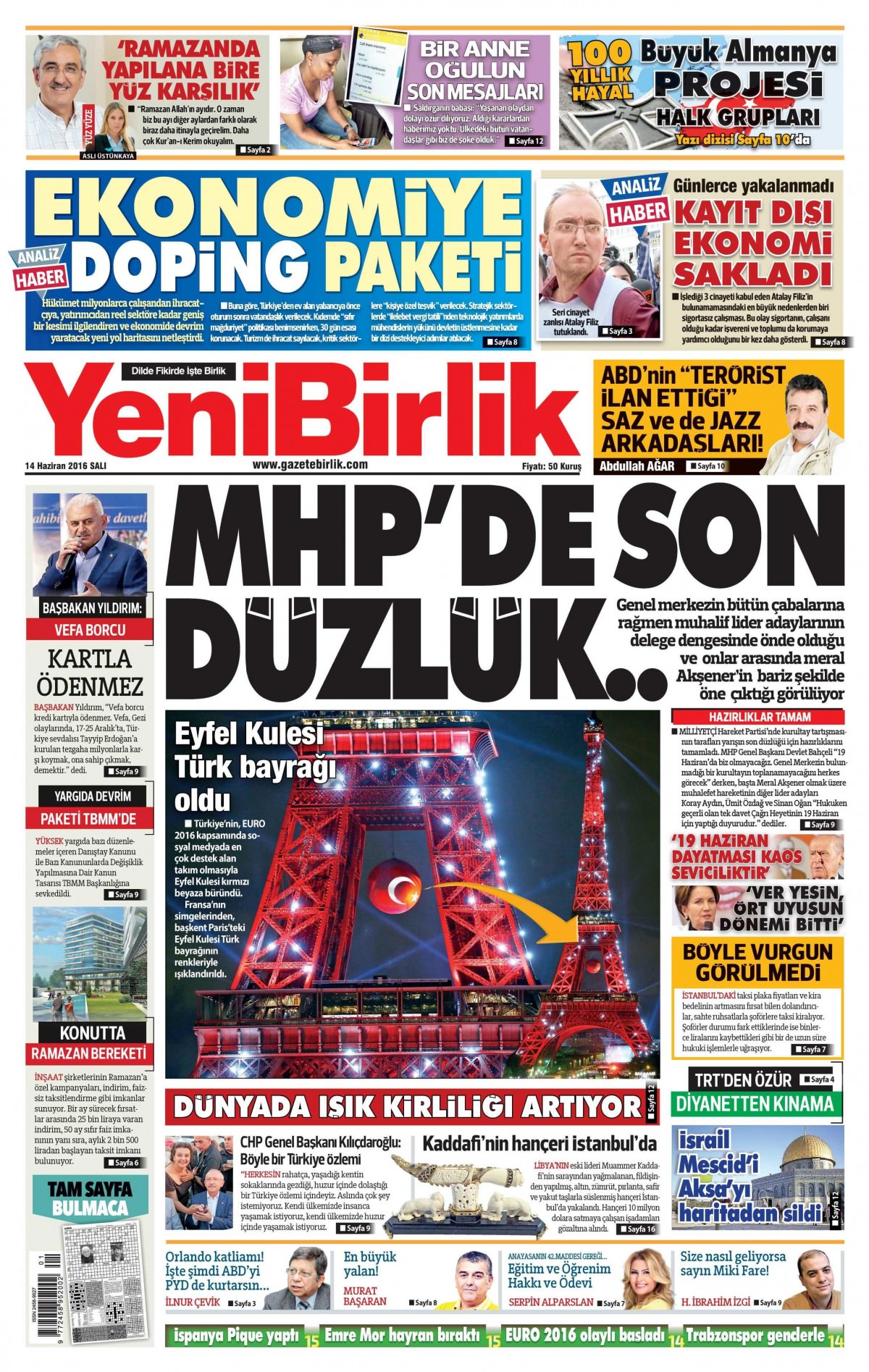 14 Haziran 2016 gazete manşetleri - 13