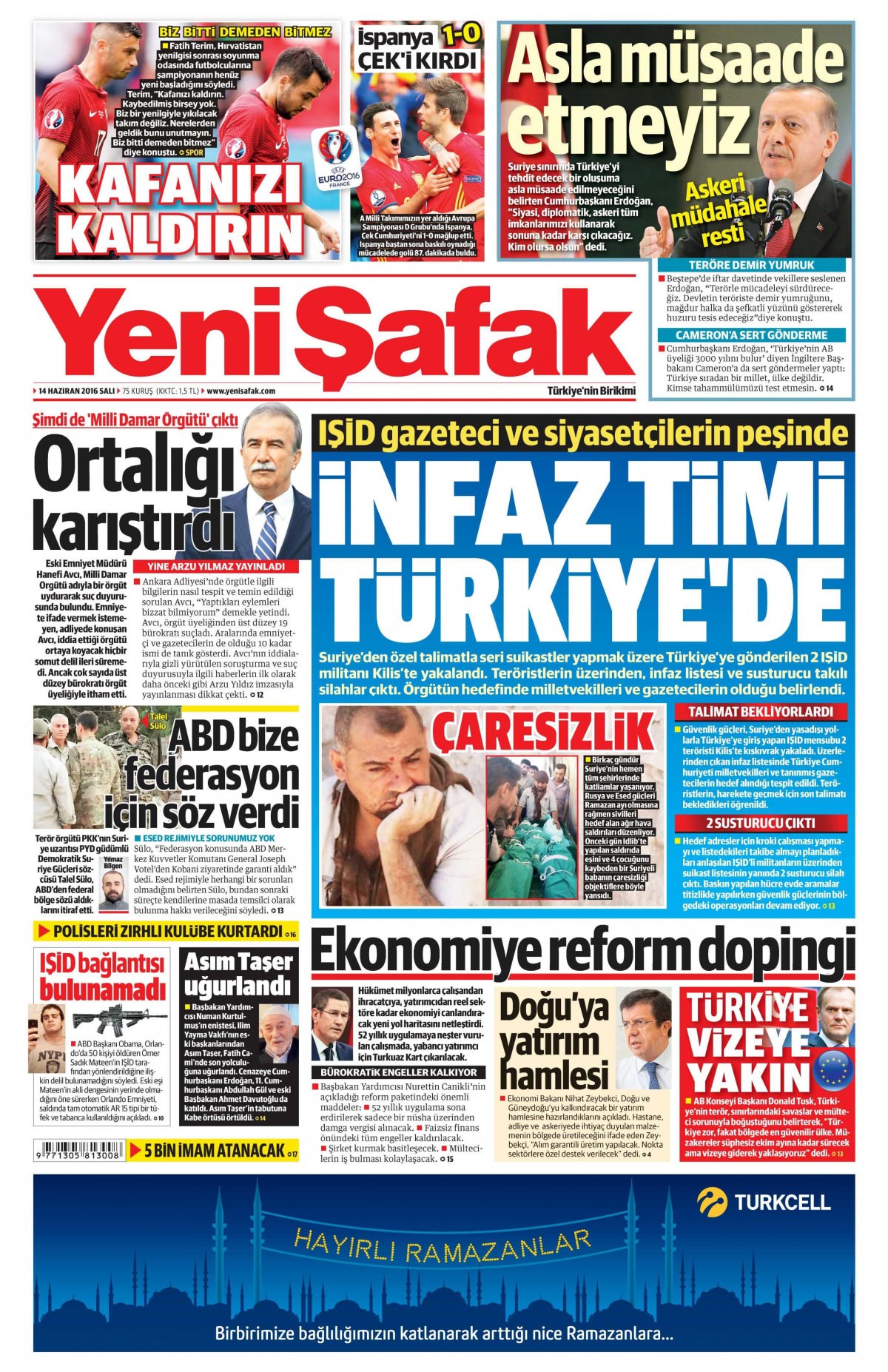 14 Haziran 2016 gazete manşetleri - 25