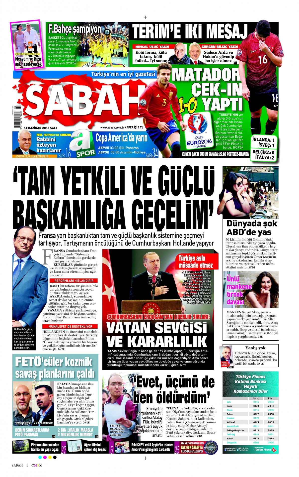 14 Haziran 2016 gazete manşetleri - 16