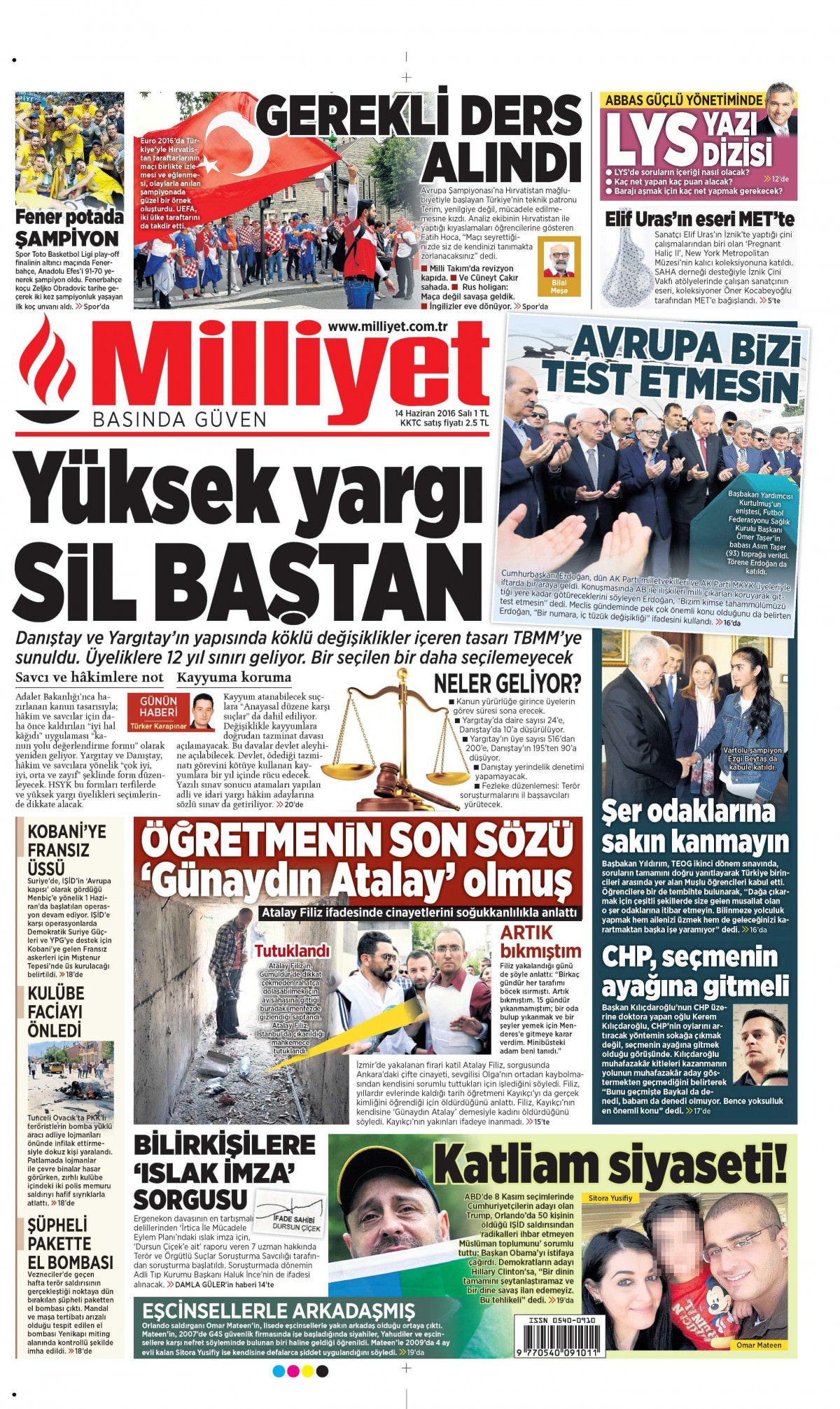 14 Haziran 2016 gazete manşetleri - 15