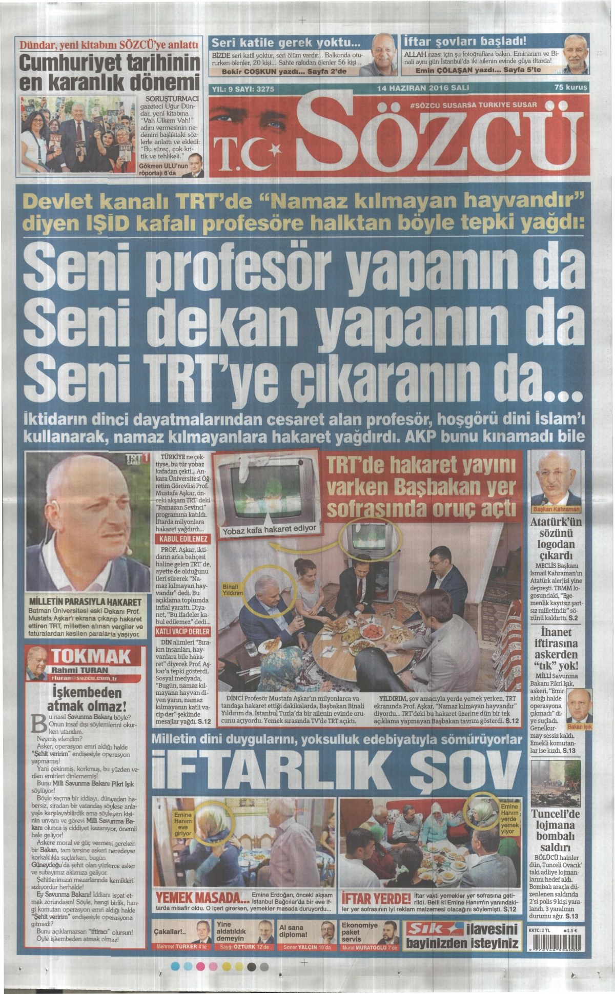 14 Haziran 2016 gazete manşetleri - 8