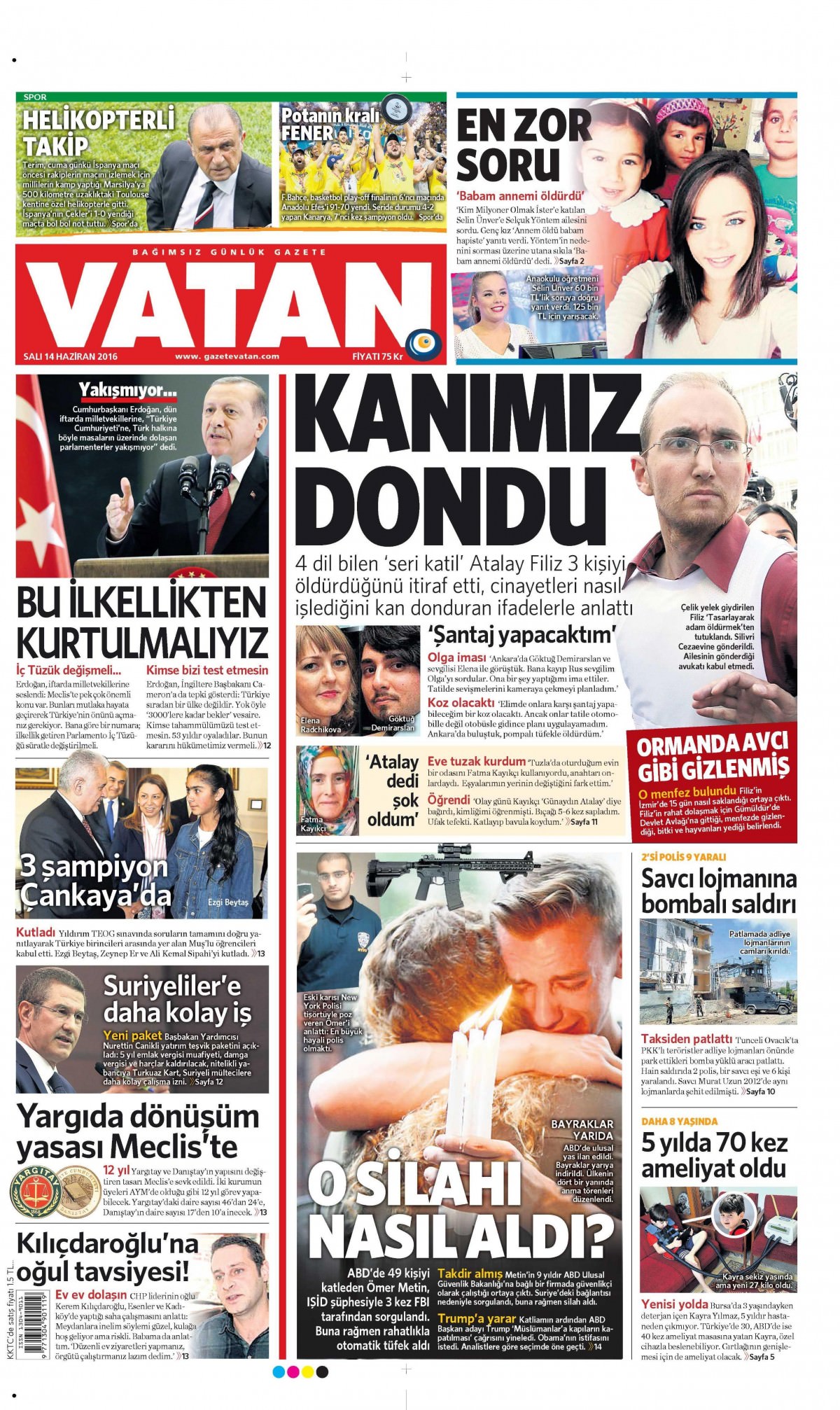 14 Haziran 2016 gazete manşetleri - 12