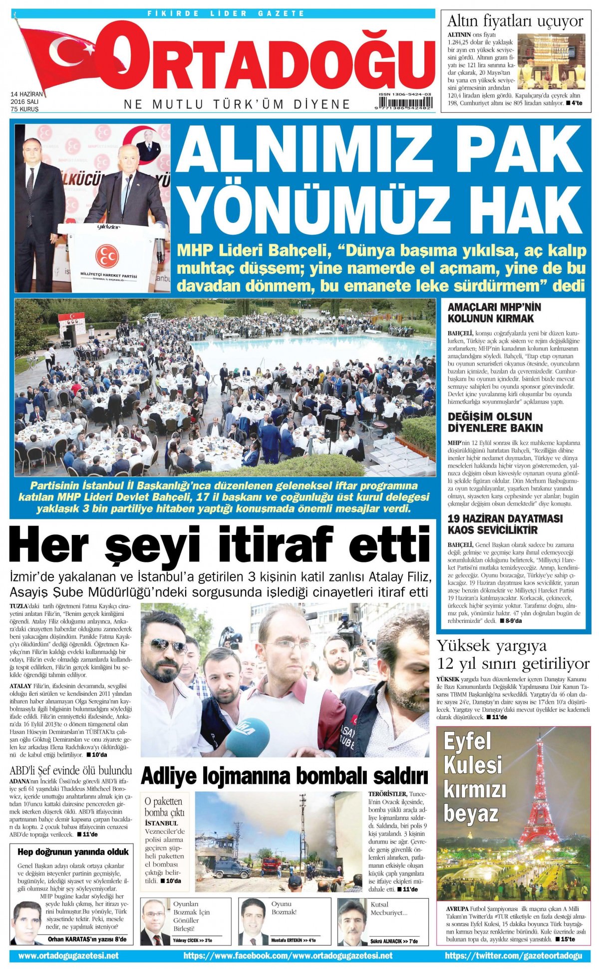 14 Haziran 2016 gazete manşetleri - 26