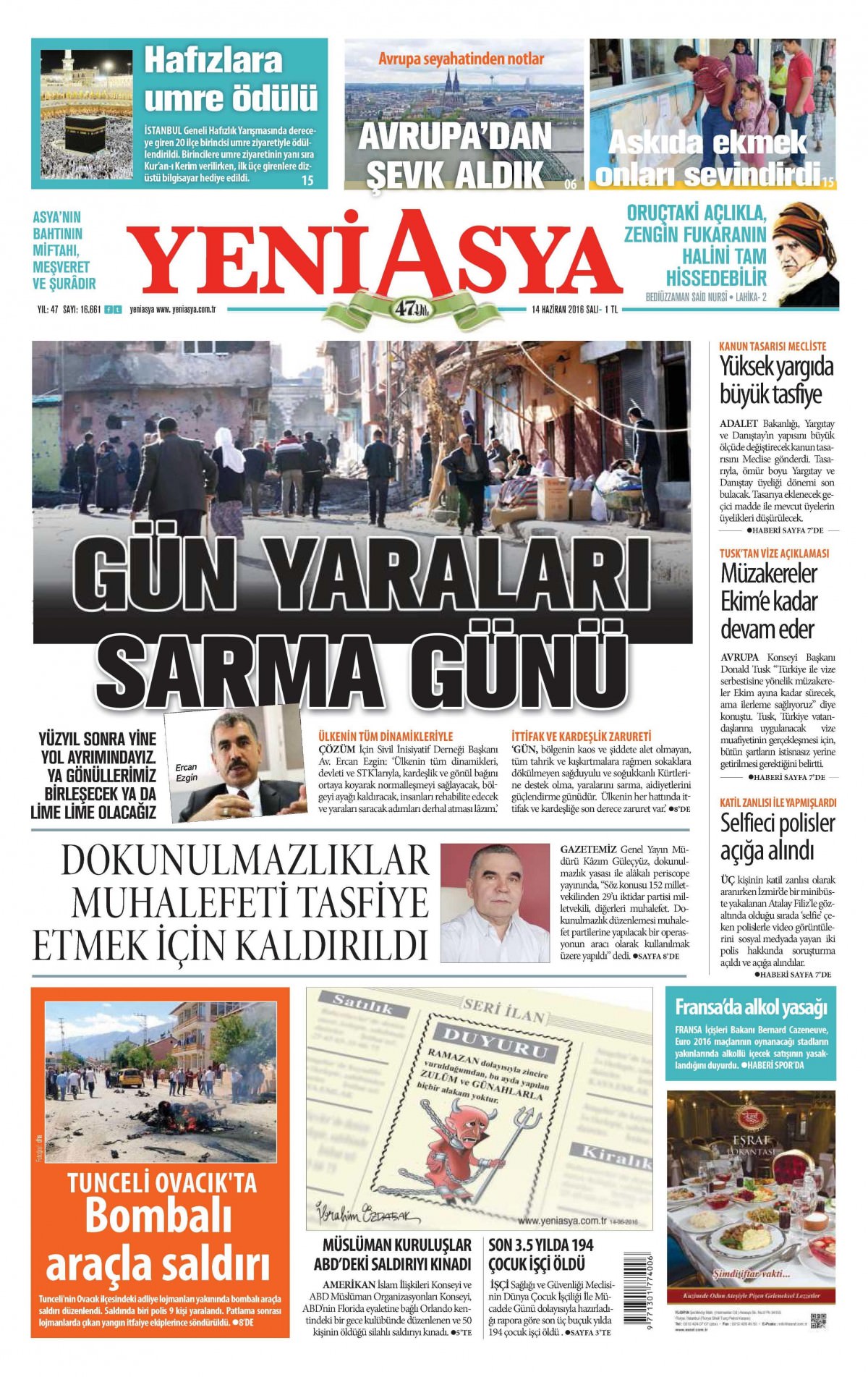 14 Haziran 2016 gazete manşetleri - 5