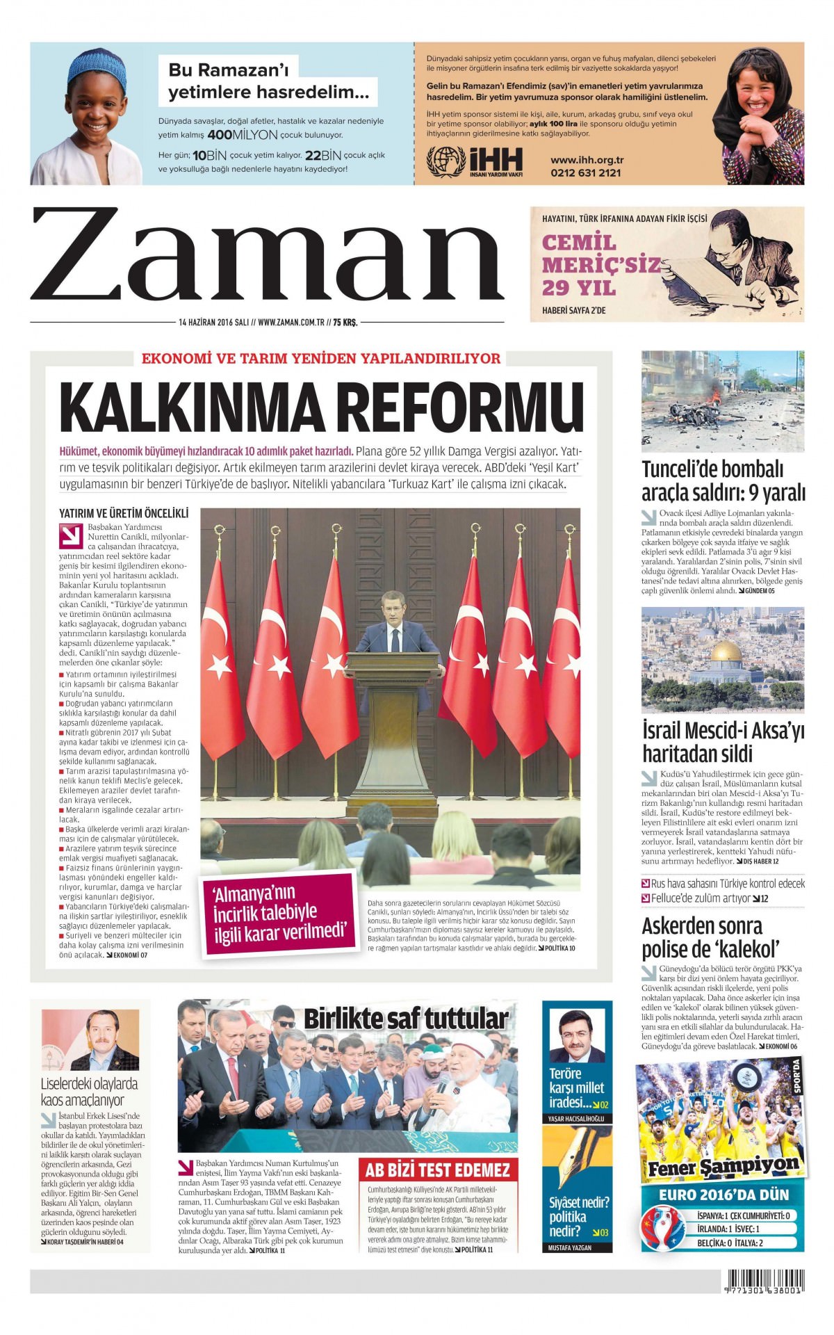 14 Haziran 2016 gazete manşetleri - 24