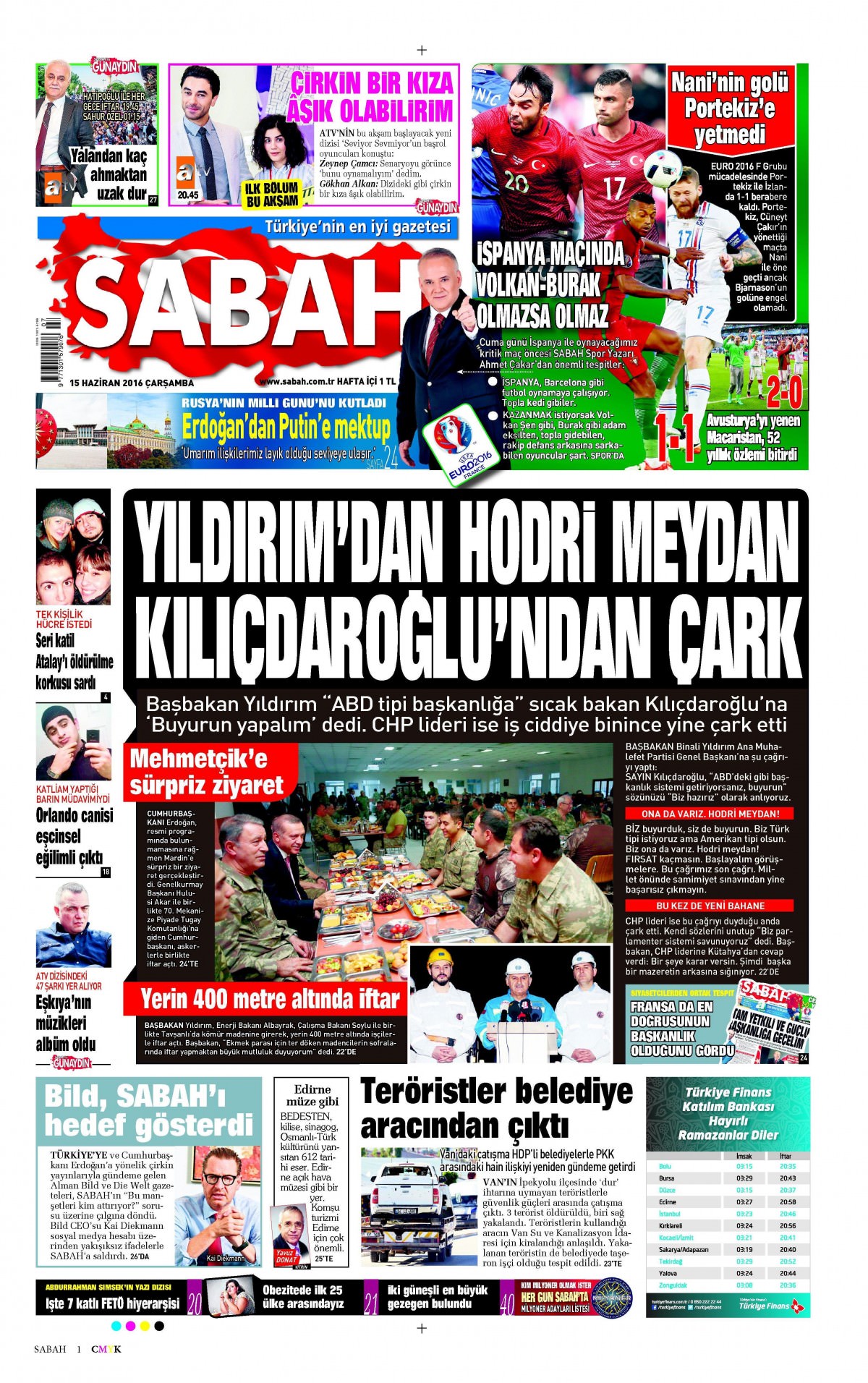 15 Haziran 2016 gazete manşetleri - 774