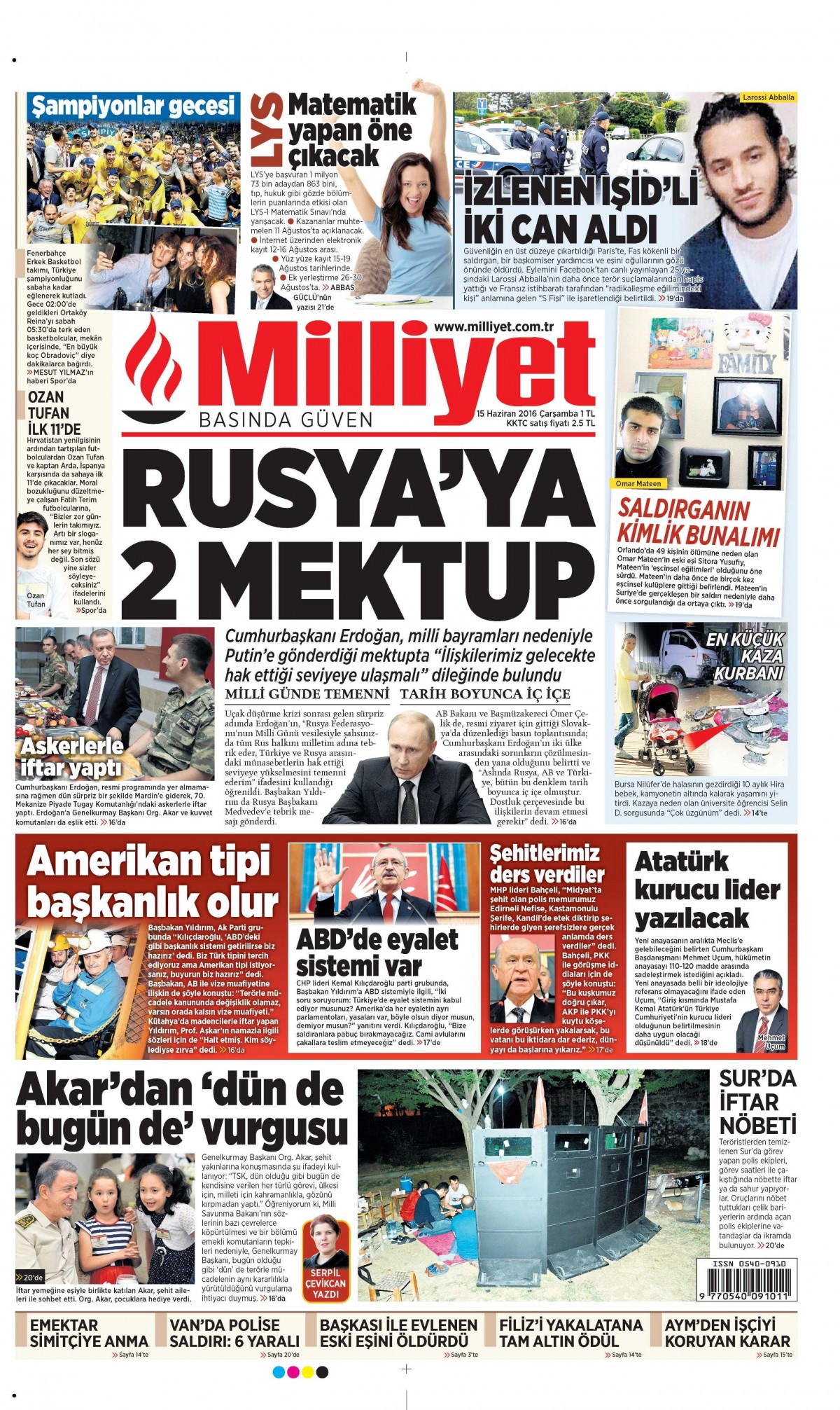 15 Haziran 2016 gazete manşetleri - 846