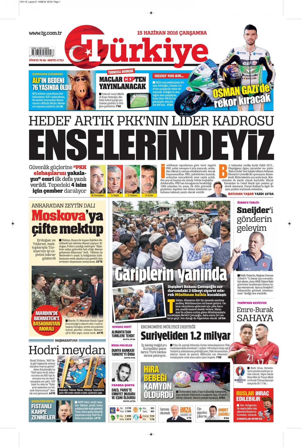 15 Haziran 2016 gazete manşetleri - 714