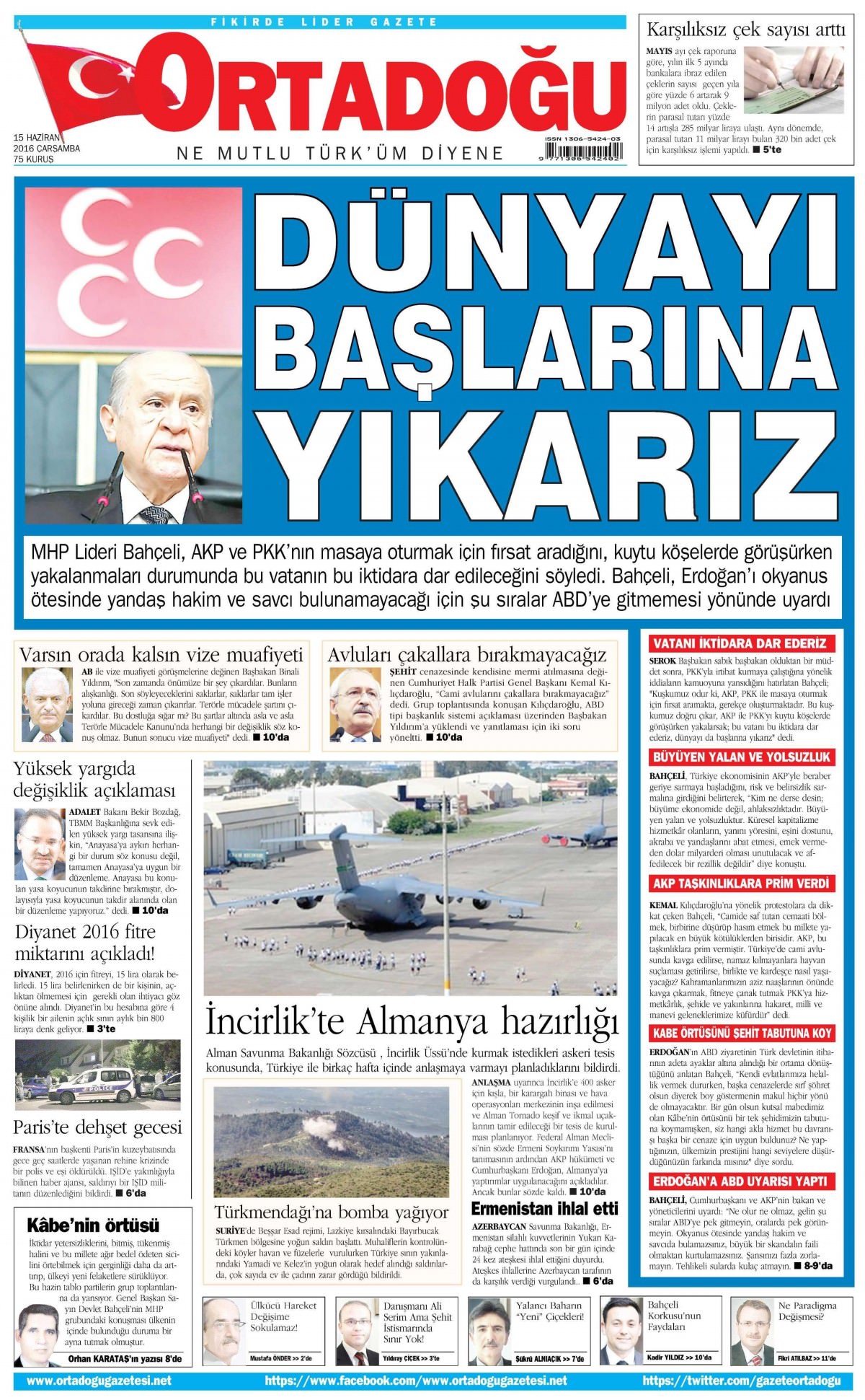15 Haziran 2016 gazete manşetleri - 902