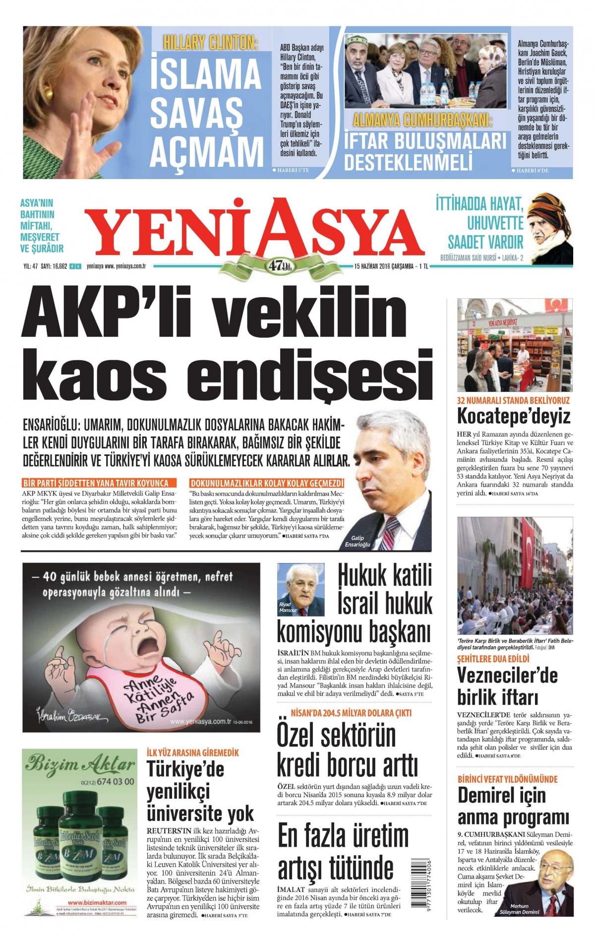 15 Haziran 2016 gazete manşetleri - 710