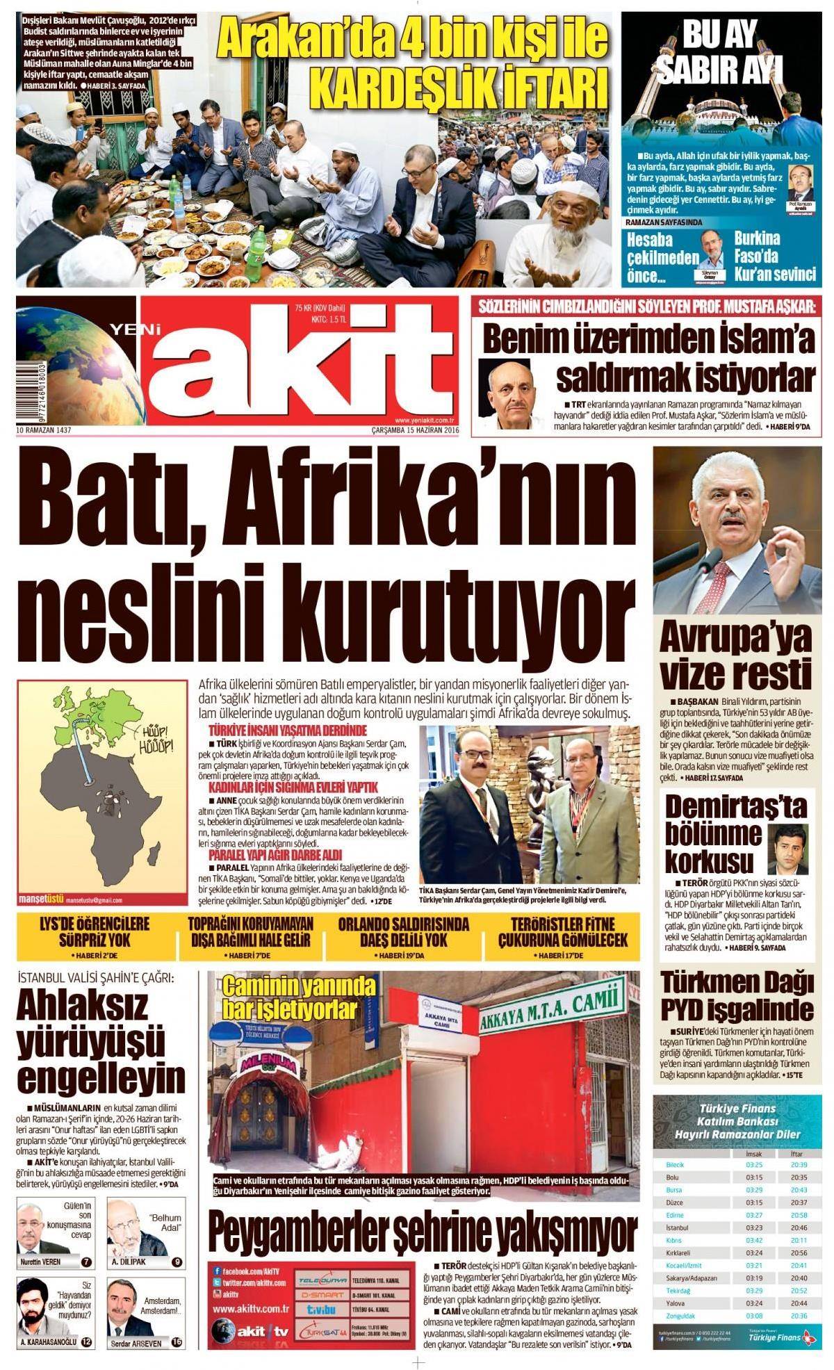 15 Haziran 2016 gazete manşetleri - 543