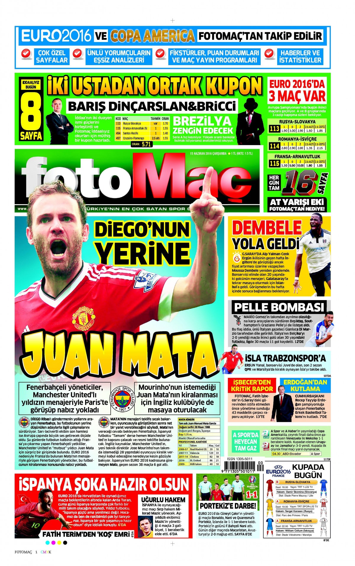 15 Haziran 2016 gazete manşetleri - 542