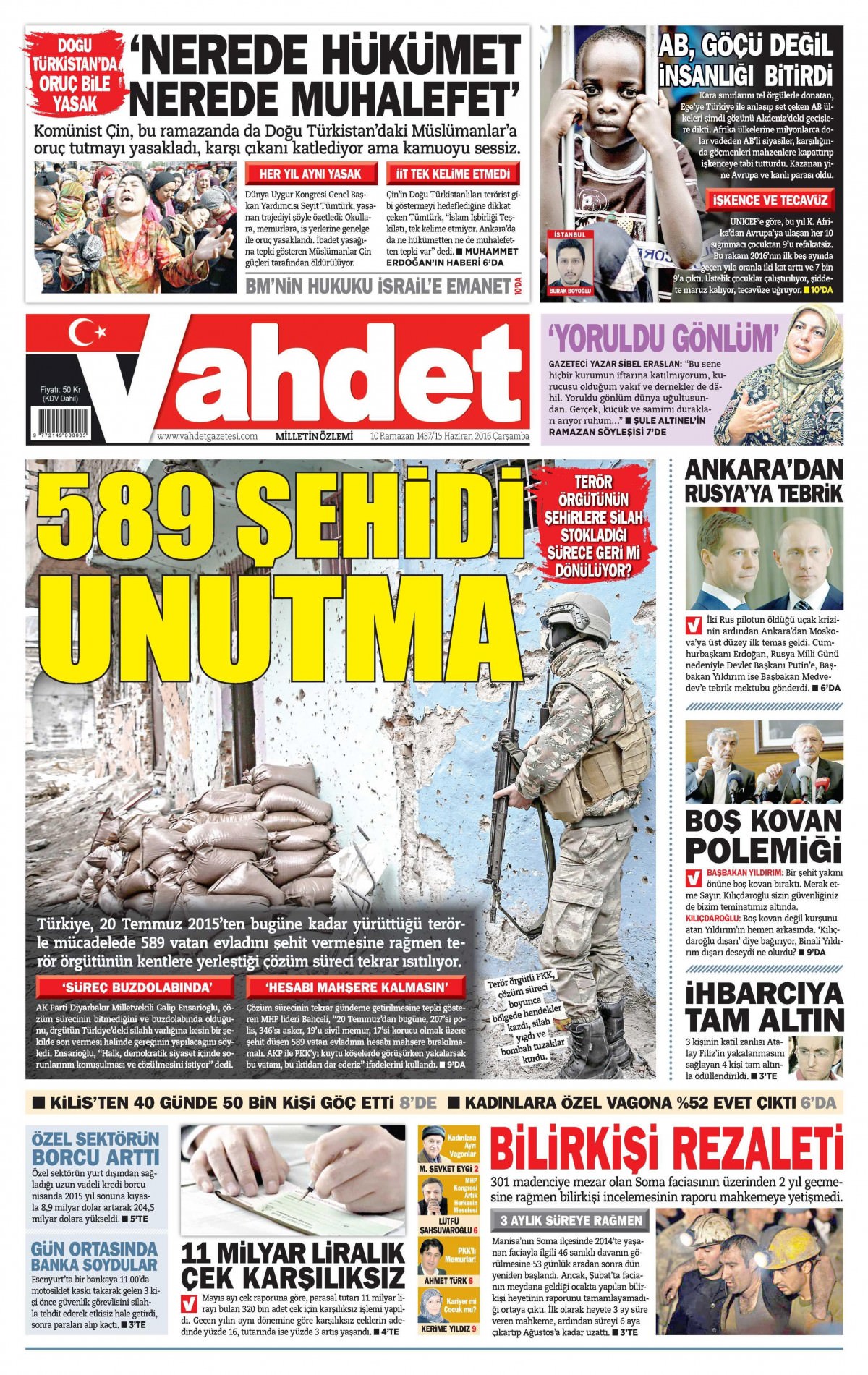 15 Haziran 2016 gazete manşetleri - 810