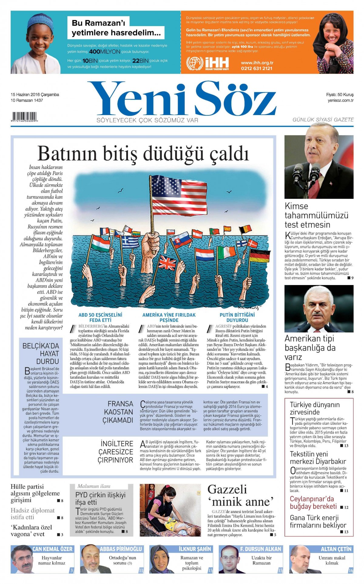 15 Haziran 2016 gazete manşetleri - 631