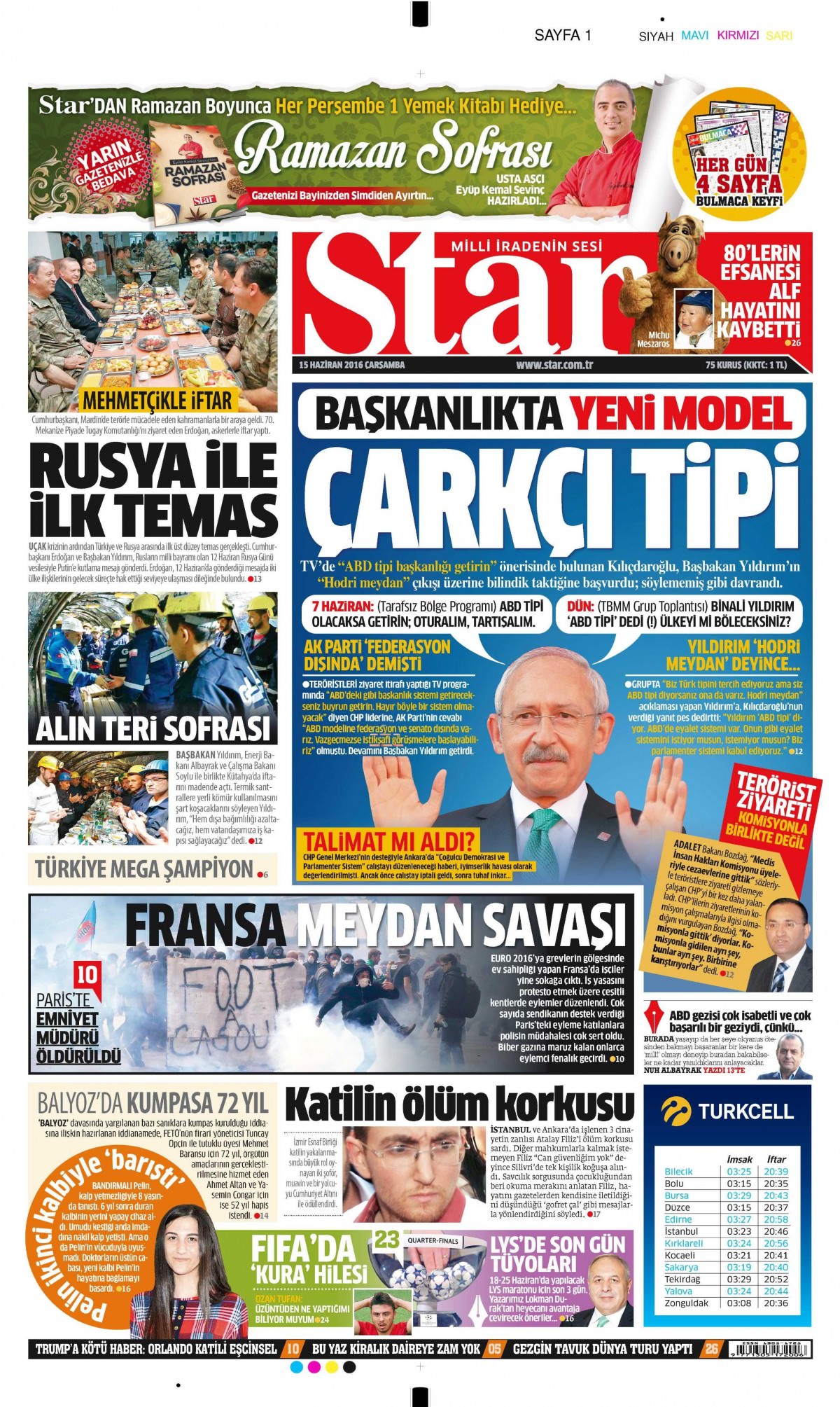 15 Haziran 2016 gazete manşetleri - 703