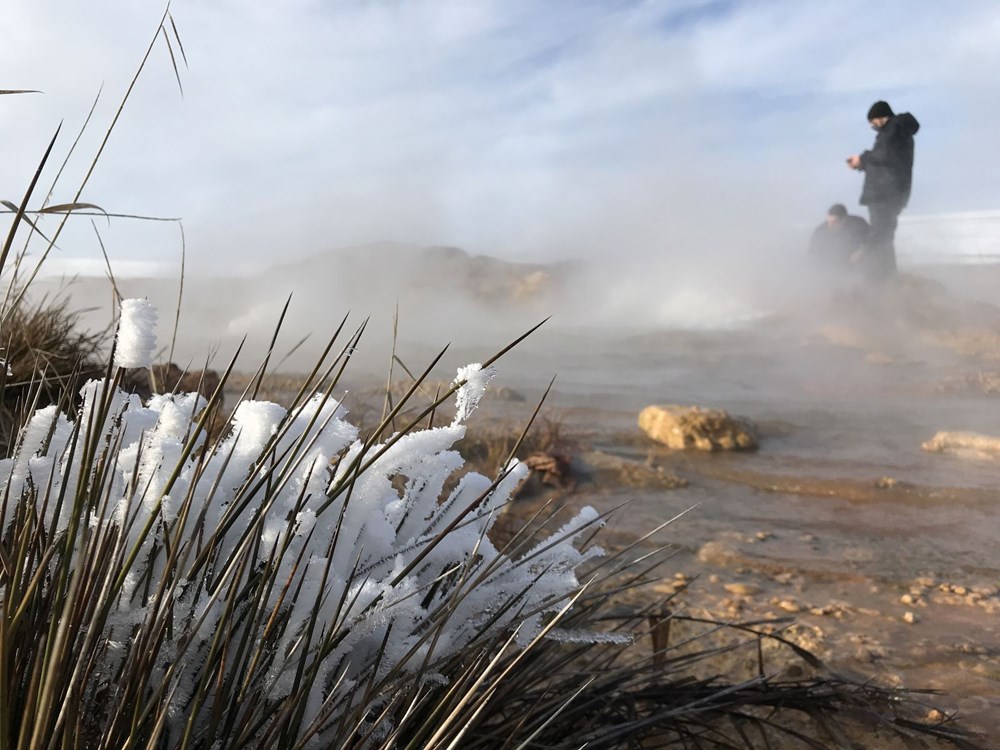 Karlı dağ başında 'termal jakuzi' - 2