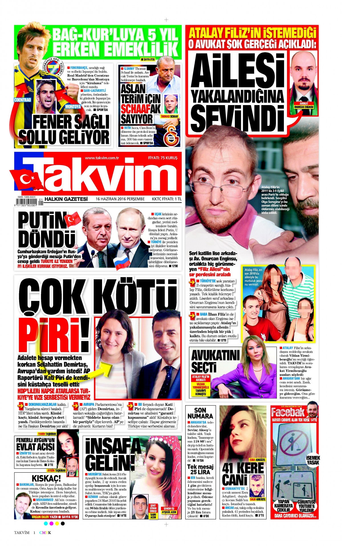 16 Haziran 2016 gazete manşetleri - 9