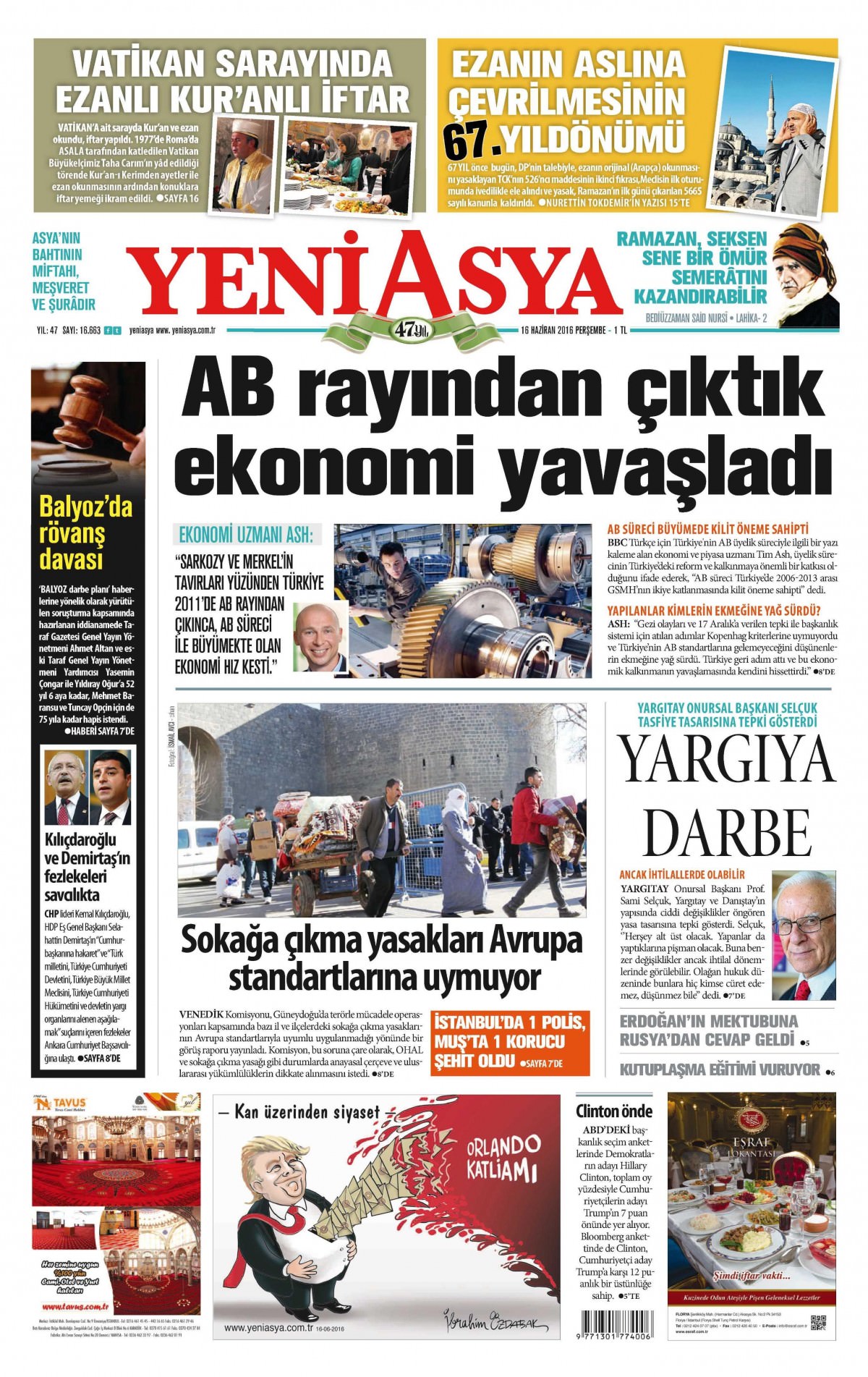 16 Haziran 2016 gazete manşetleri - 20