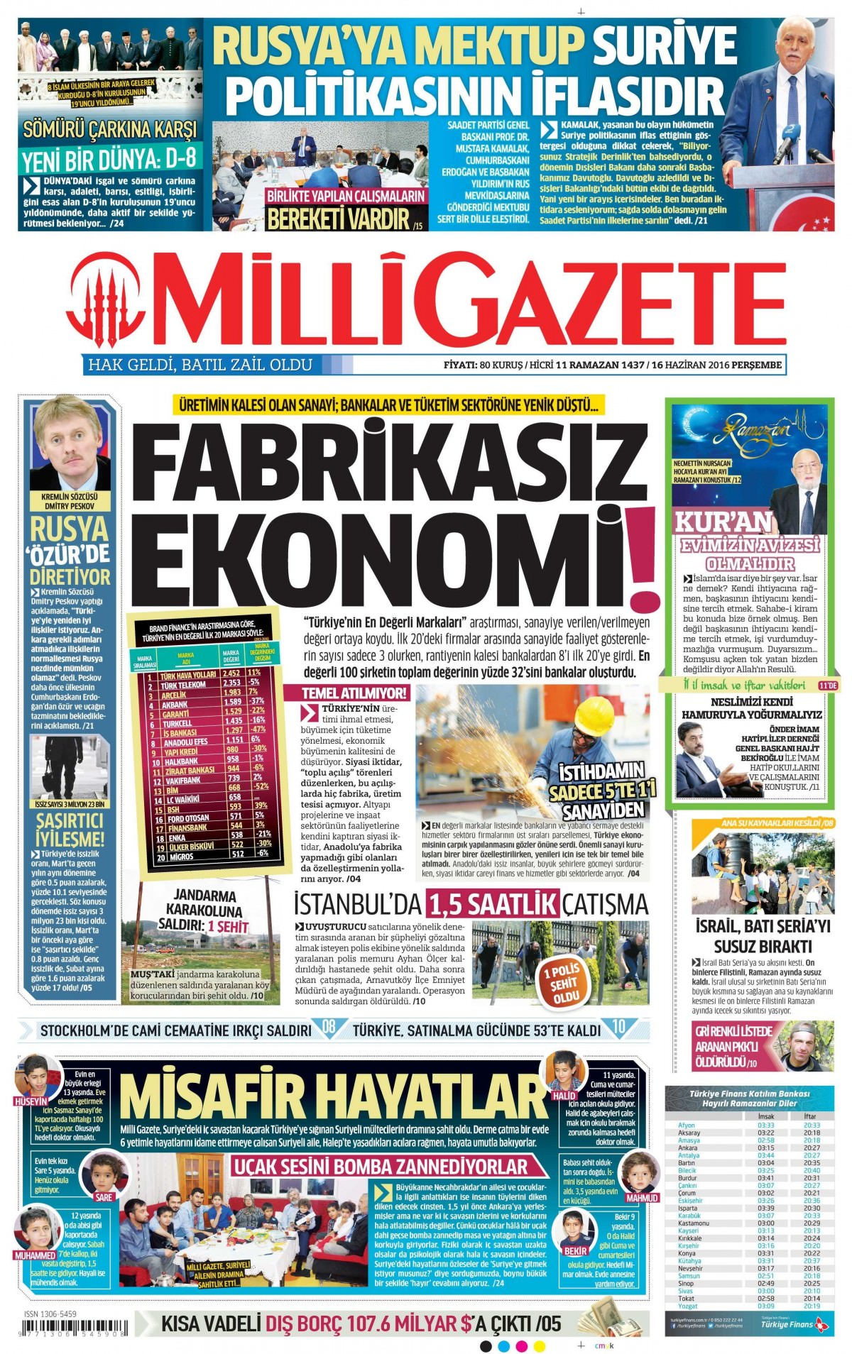 16 Haziran 2016 gazete manşetleri - 23