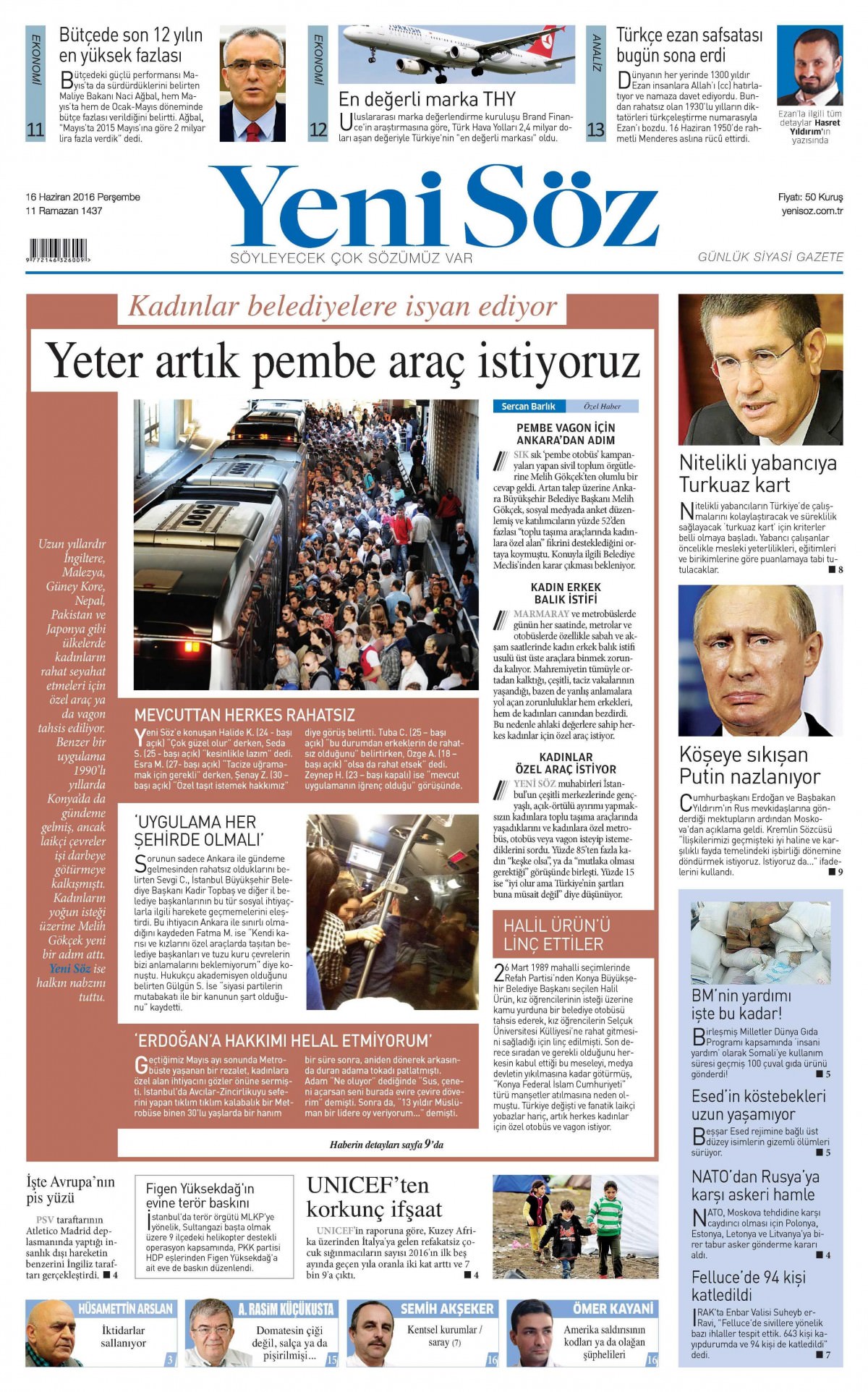 16 Haziran 2016 gazete manşetleri - 18