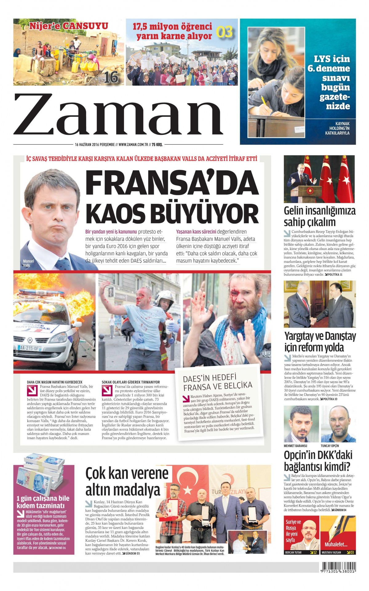 16 Haziran 2016 gazete manşetleri - 24